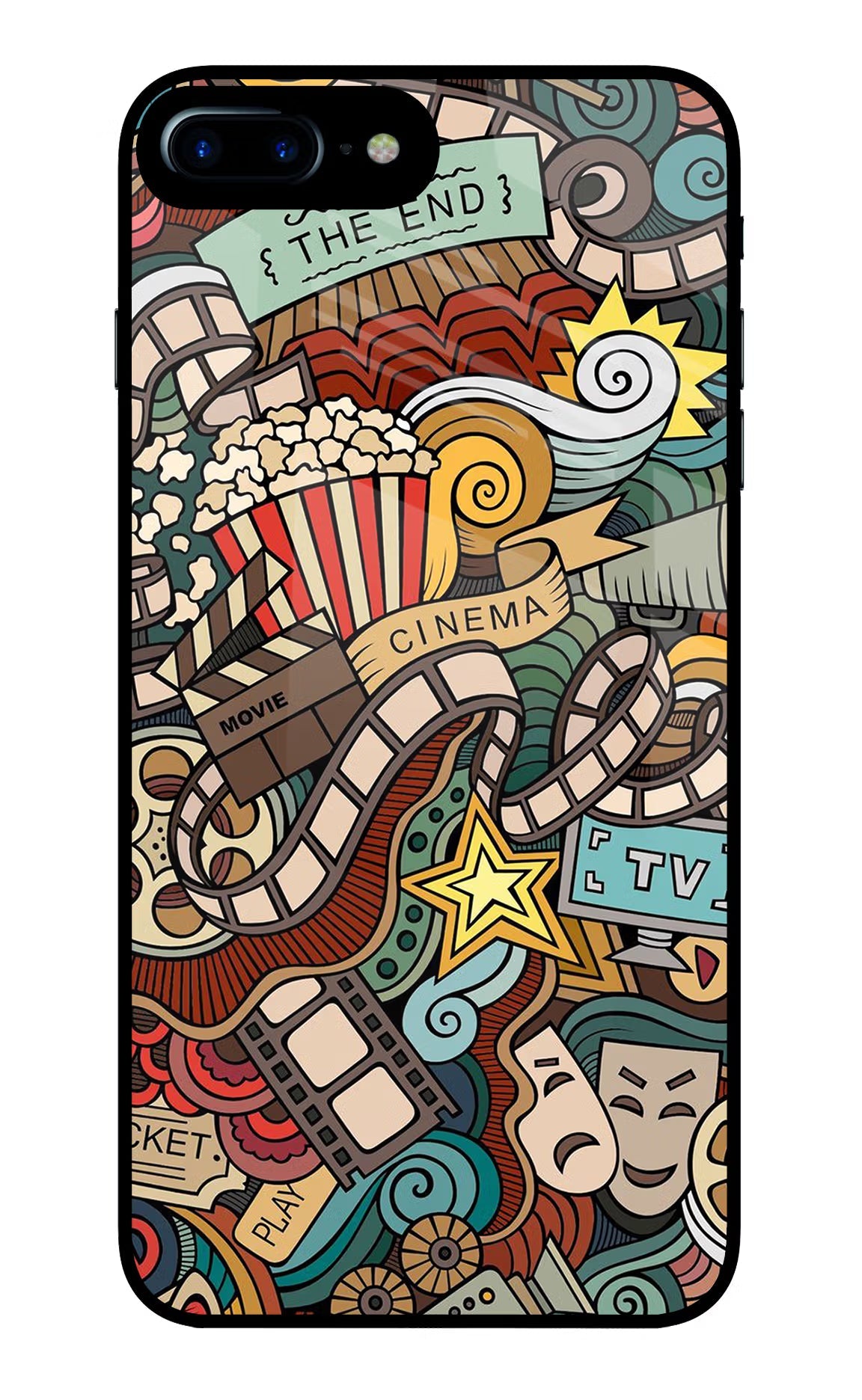 Cinema Abstract iPhone 8 Plus Glass Case Back Cover by Casekaro