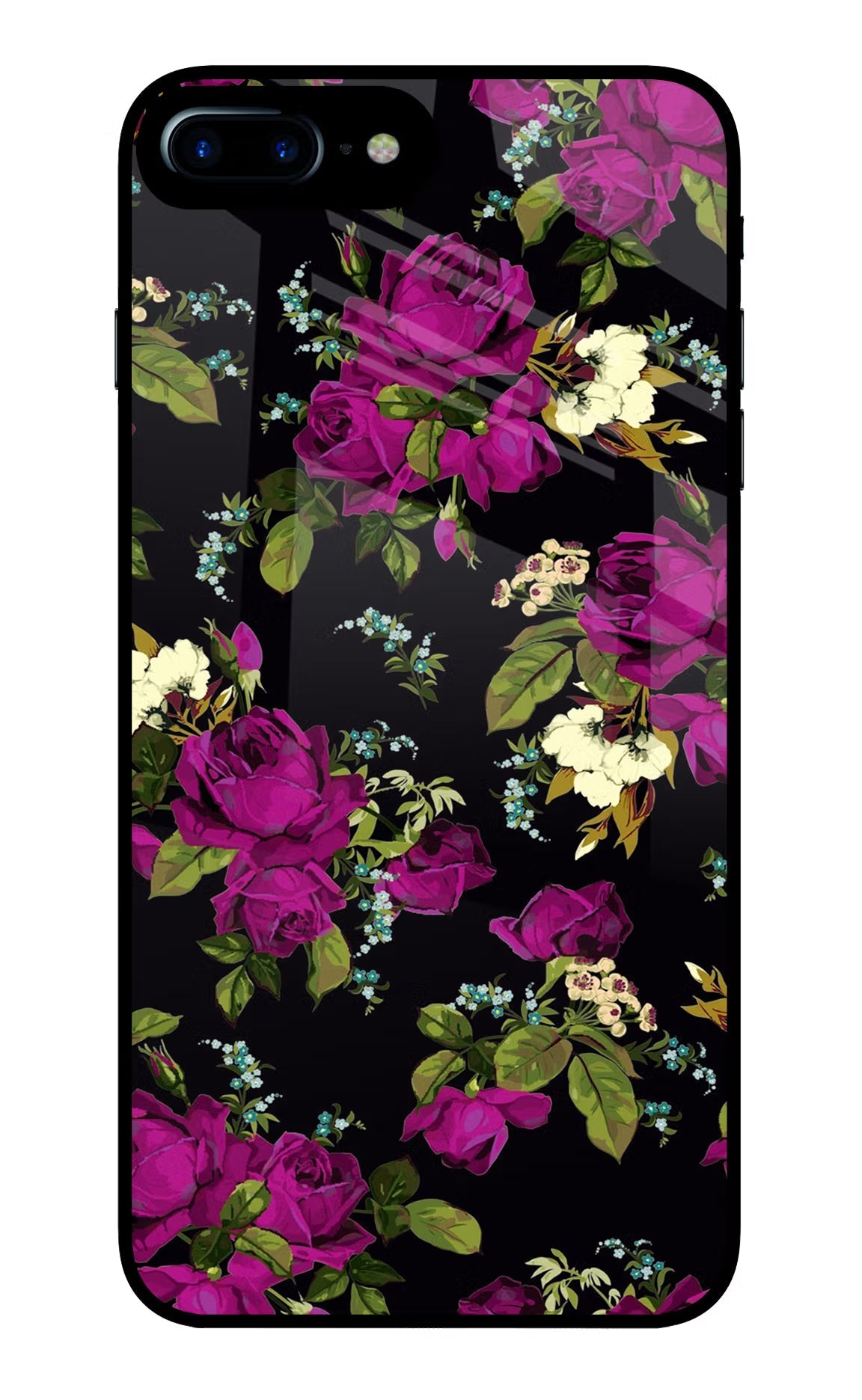 Flowers iPhone 8 Plus Glass Case Back Cover by Casekaro