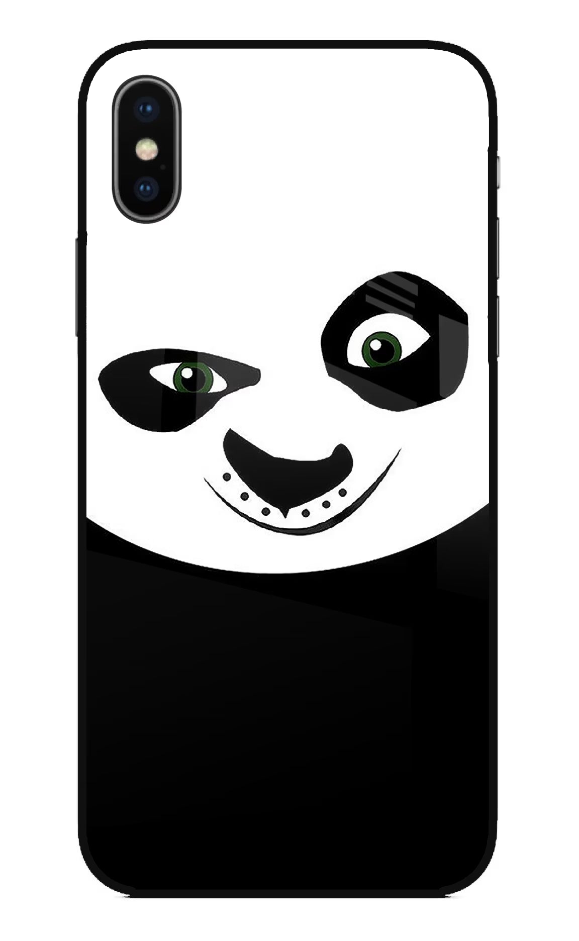 Panda iPhone X Glass Case Back Cover by Casekaro