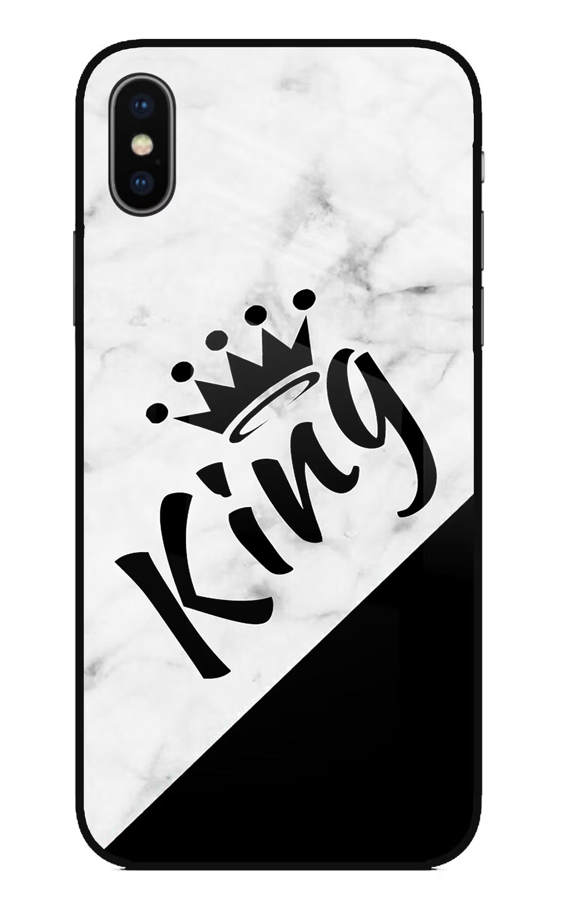 King iPhone X Glass Case Back Cover by Casekaro