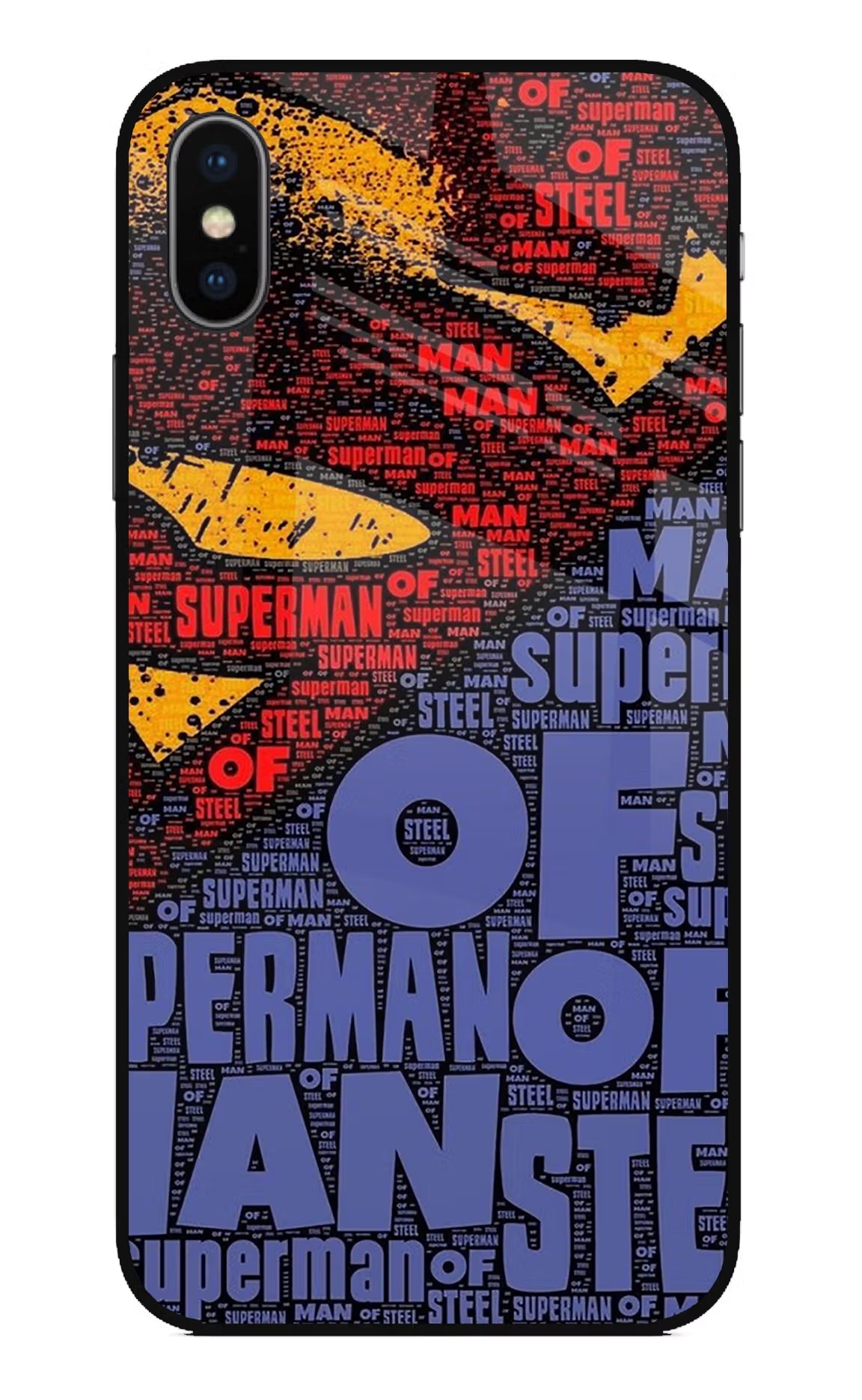 Superman iPhone X Glass Case Back Cover by Casekaro