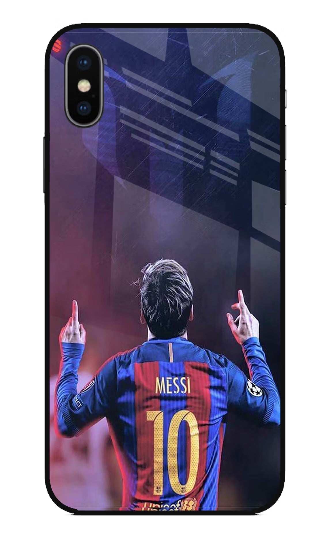 Messi iPhone X Glass Case Back Cover by Casekaro