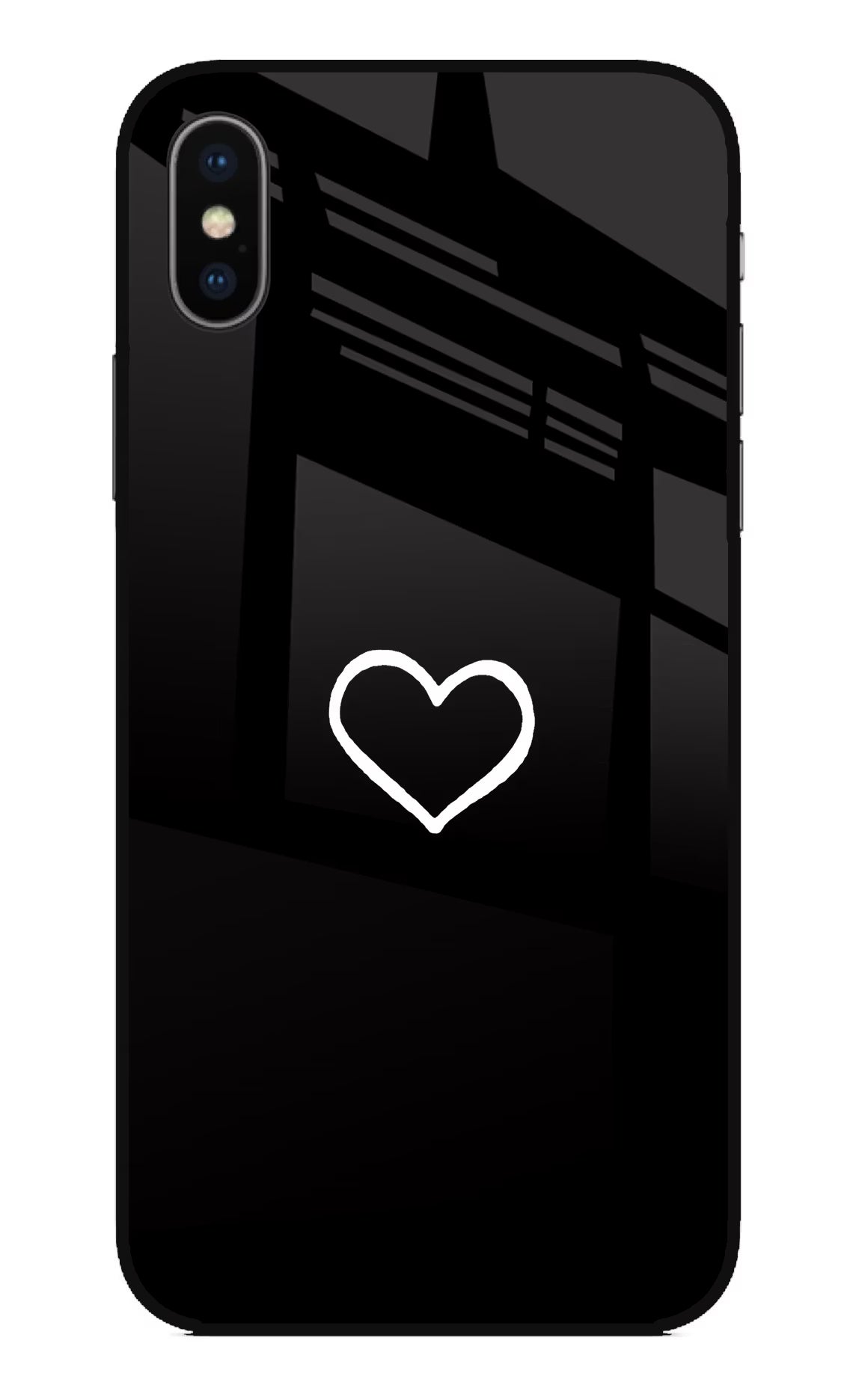 Heart iPhone X Glass Case Back Cover by Casekaro