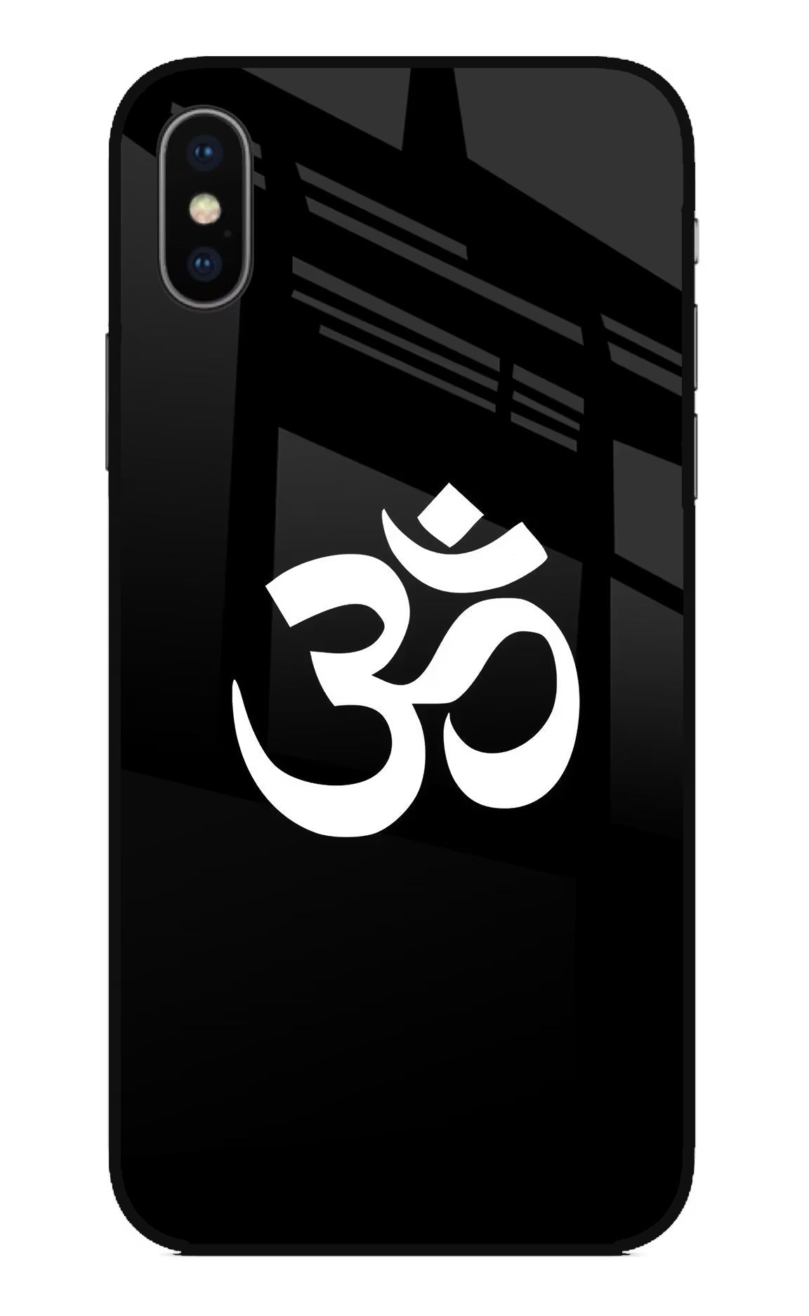 Om iPhone X Glass Case Back Cover by Casekaro