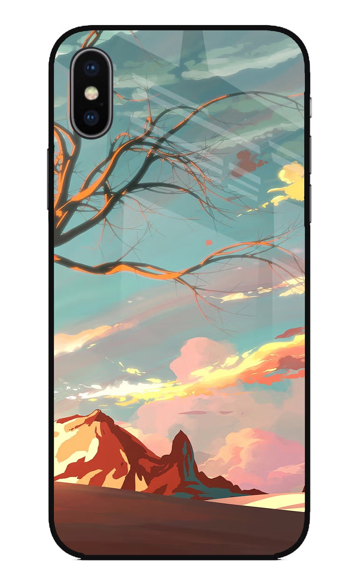 Scenery iPhone X Glass Case Back Cover by Casekaro