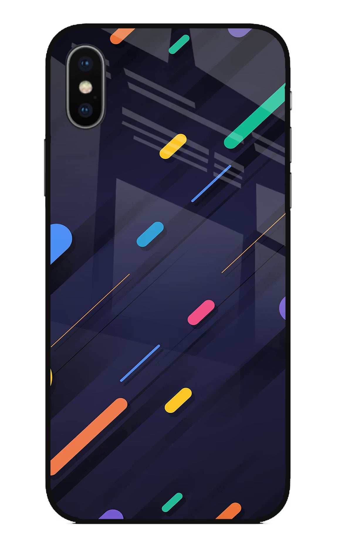 Abstract Design iPhone X Glass Case Back Cover by Casekaro