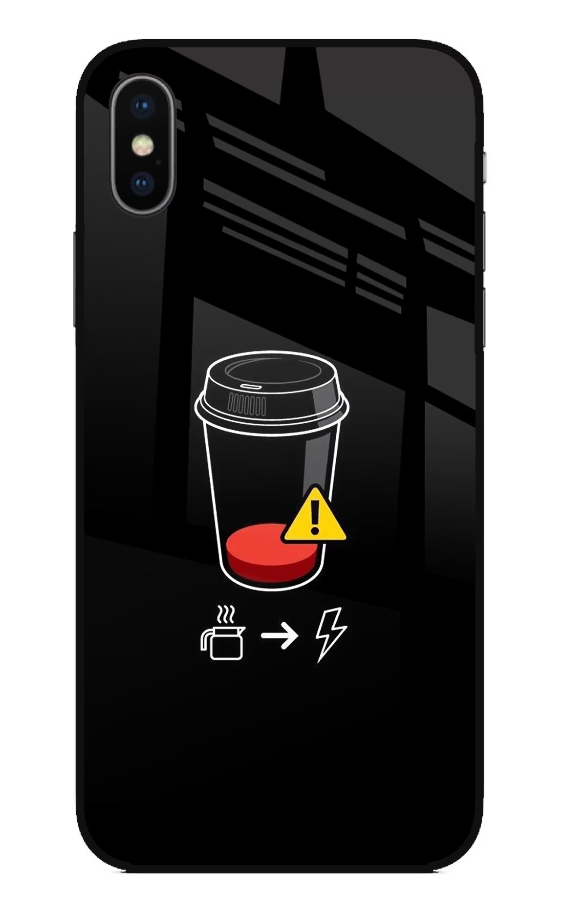 Coffee iPhone X Glass Case Back Cover by Casekaro