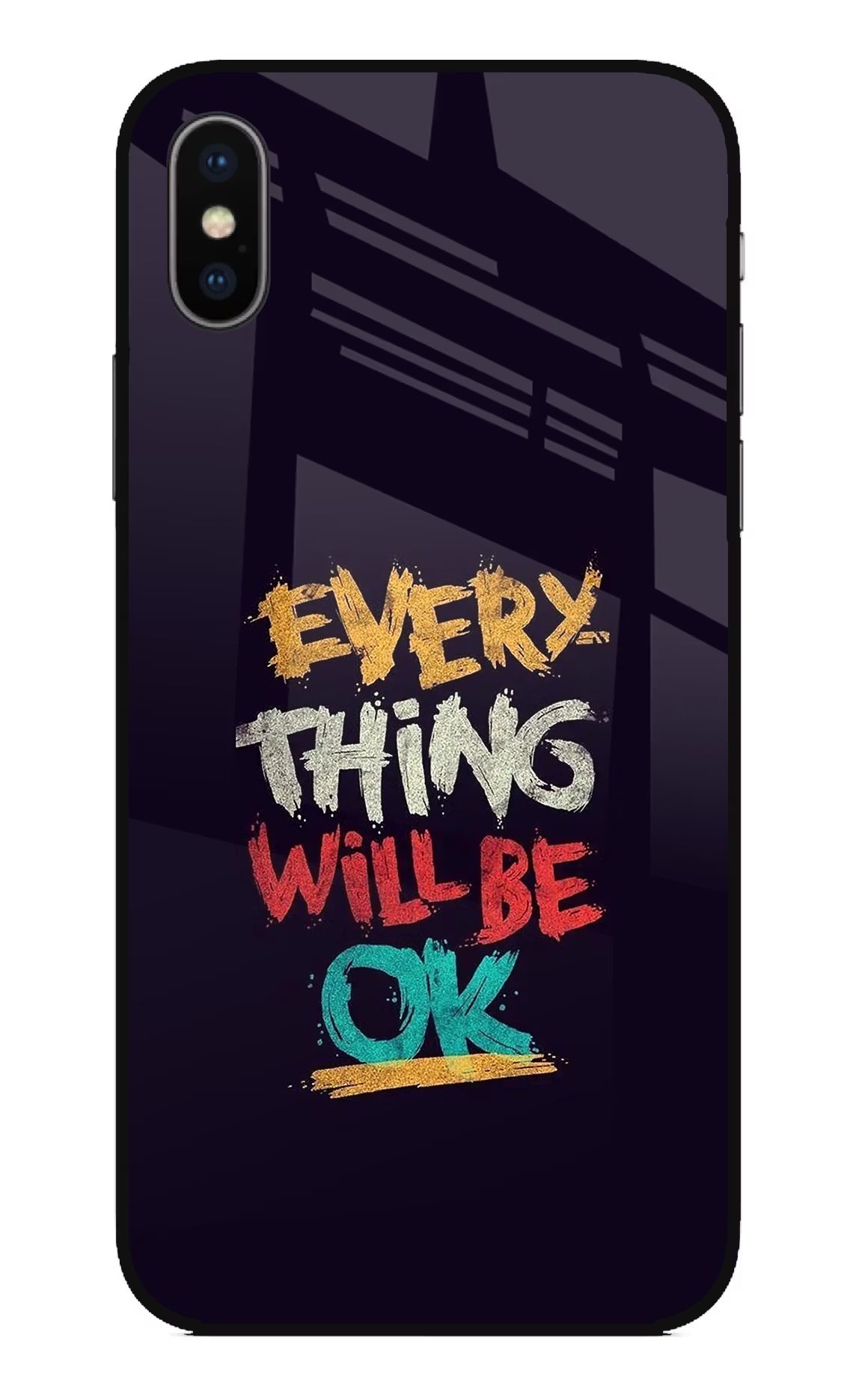 Everything Will Be Ok iPhone X Glass Case Back Cover by Casekaro