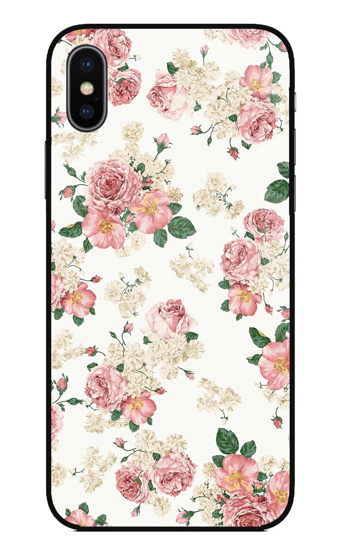 Flowers iPhone X Glass Case Back Cover by Casekaro