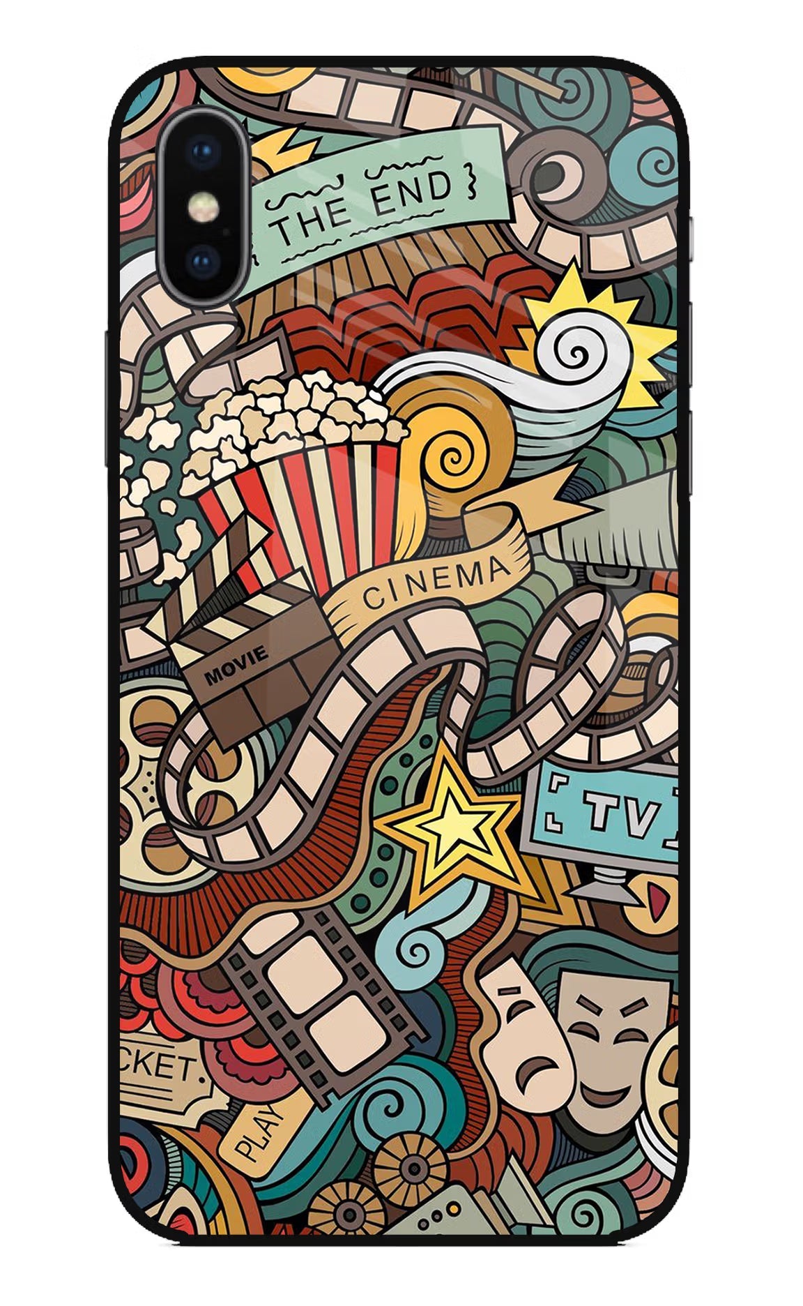 Cinema Abstract iPhone X Glass Case Back Cover by Casekaro