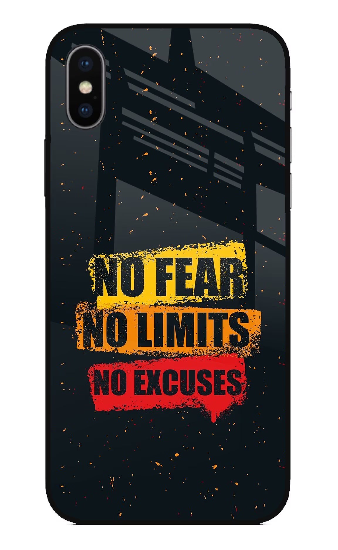 No Fear No Limits No Excuse iPhone X Glass Case Back Cover by Casekaro
