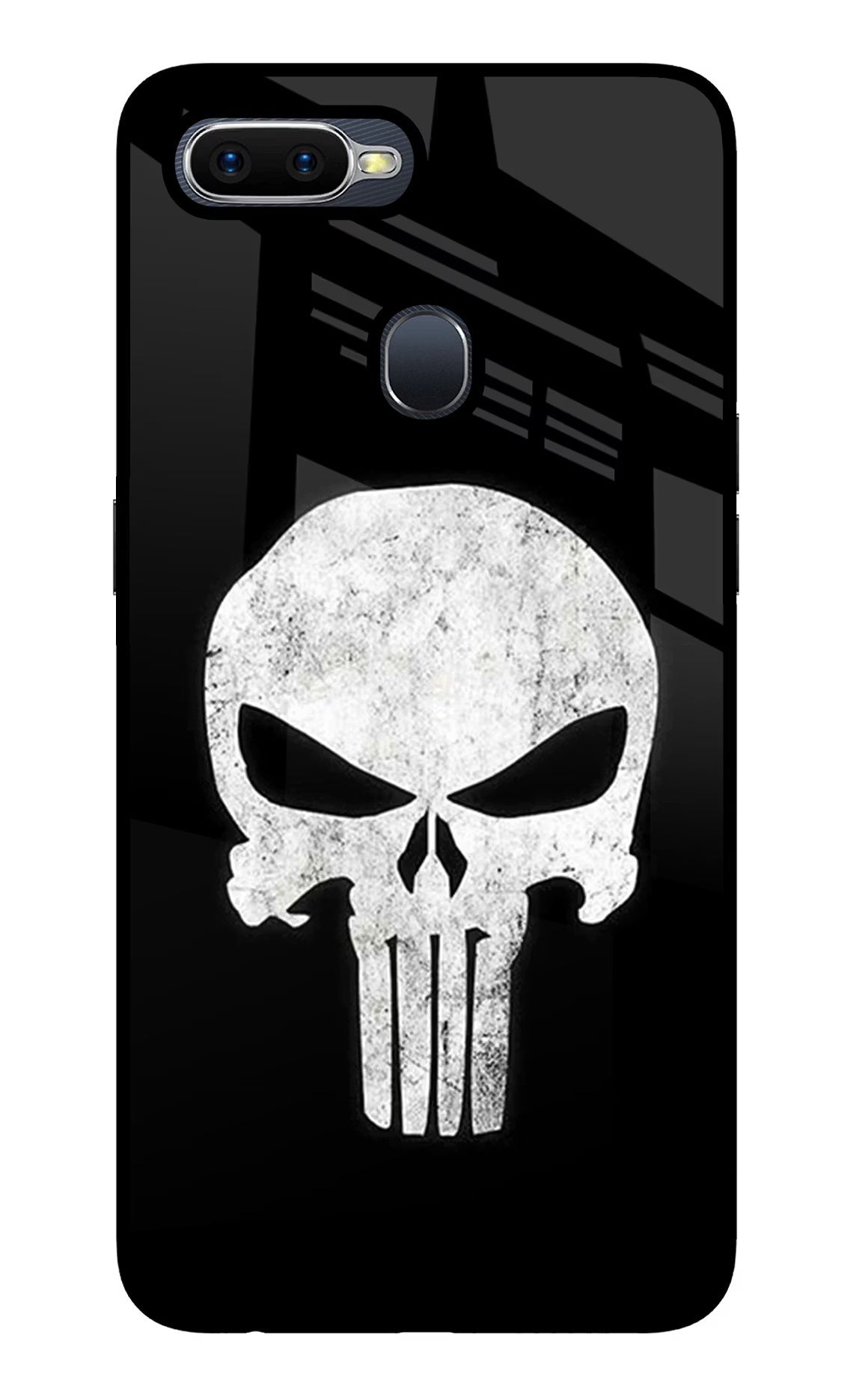 Punisher Skull Oppo F9/F9 Pro Glass Case Back Cover by Casekaro