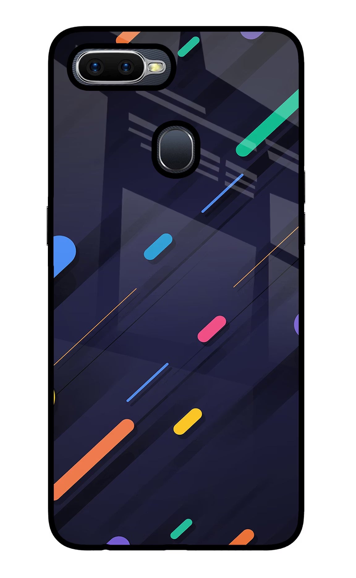 Abstract Design Oppo F9/F9 Pro Glass Case Back Cover by Casekaro
