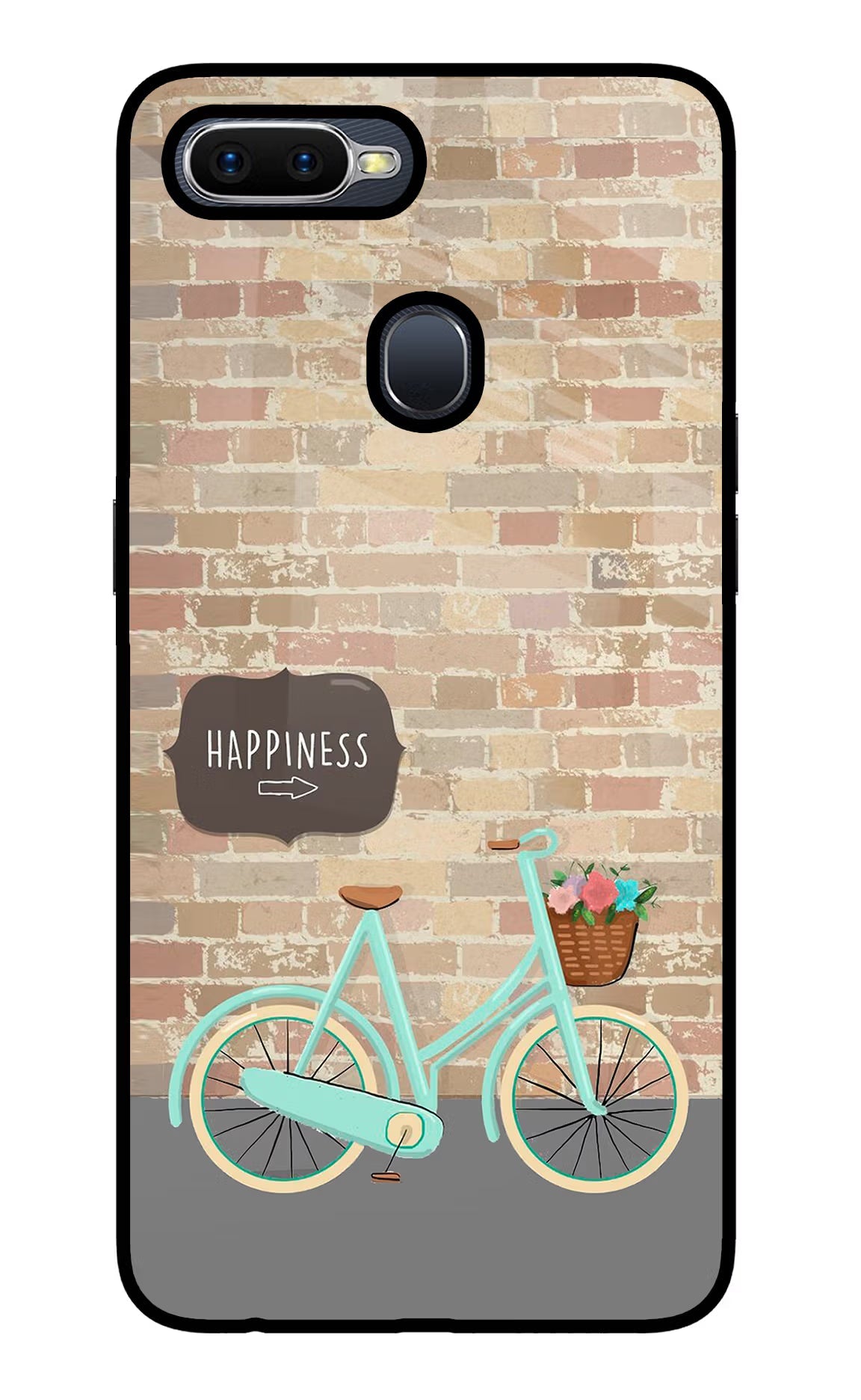Happiness Artwork Oppo F9/F9 Pro Glass Case Back Cover by Casekaro