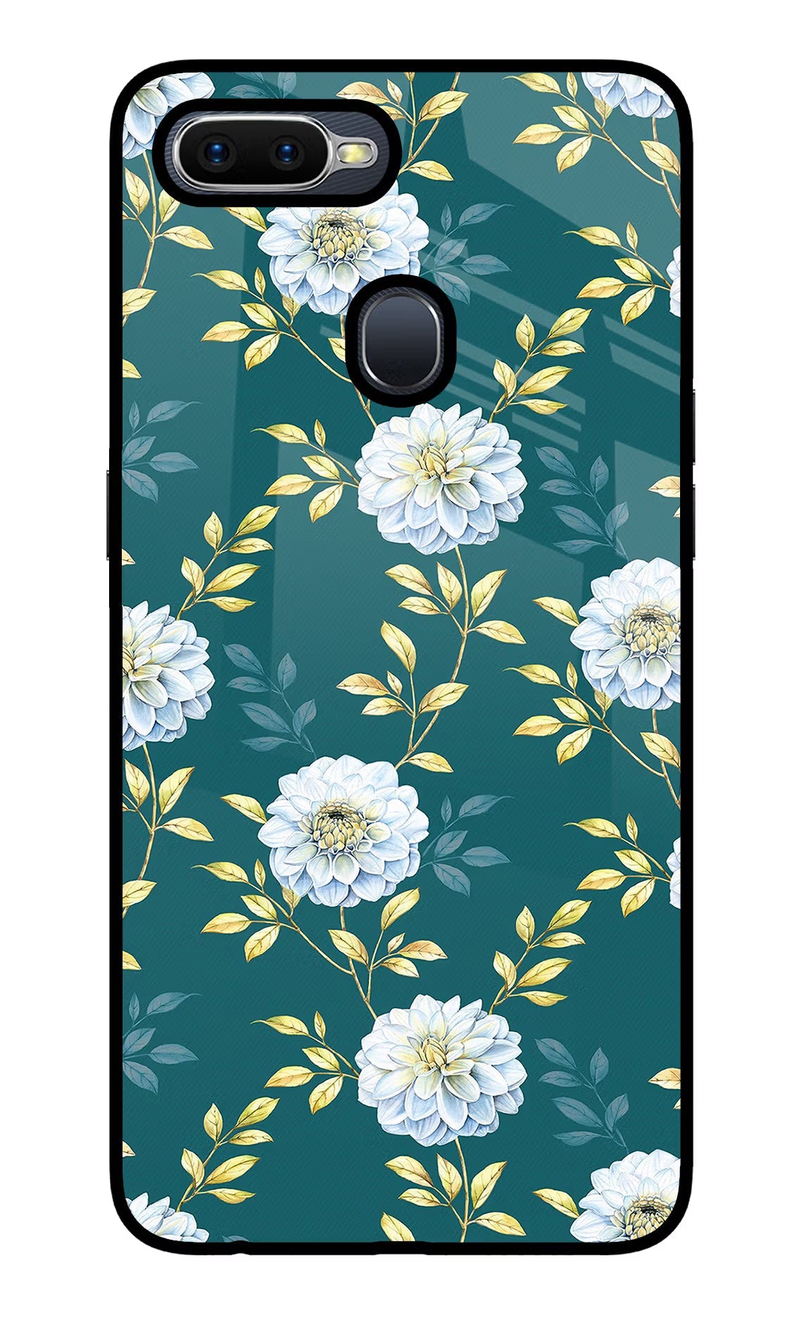 Flowers Oppo F9/F9 Pro Glass Case Back Cover by Casekaro