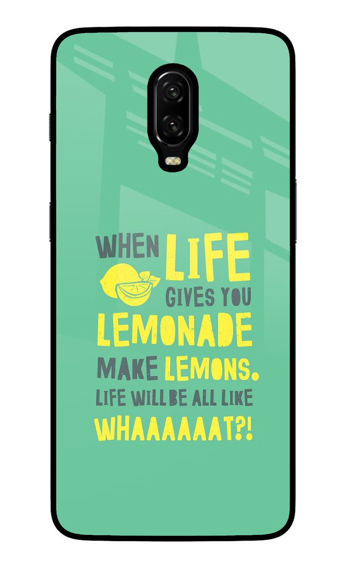 Quote Oneplus 6T Glass Case Back Cover by Casekaro