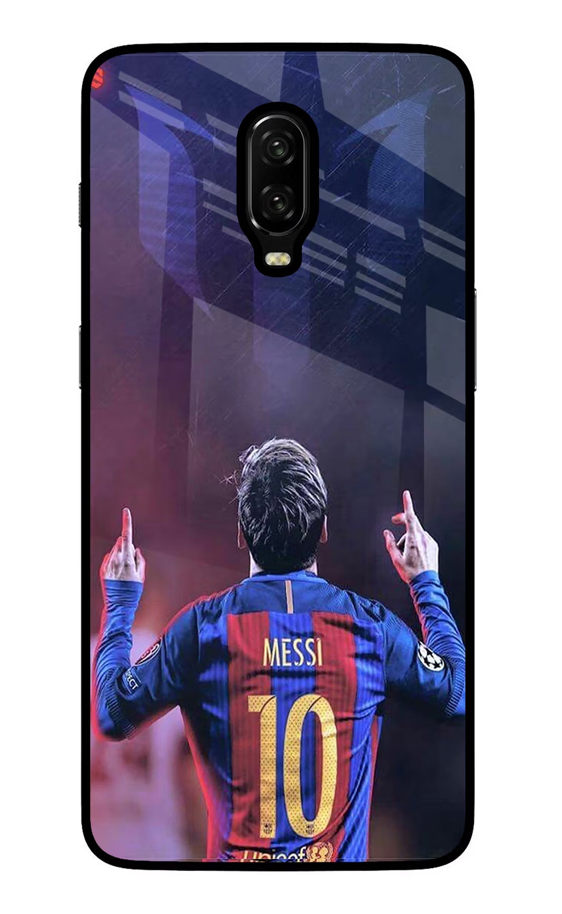 Messi Oneplus 6T Glass Case Back Cover by Casekaro