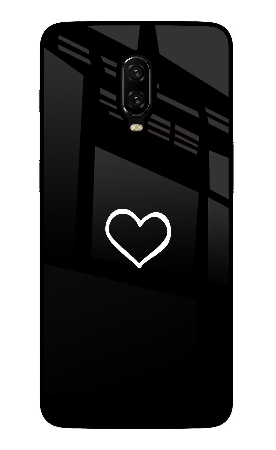 Heart Oneplus 6T Glass Case Back Cover by Casekaro