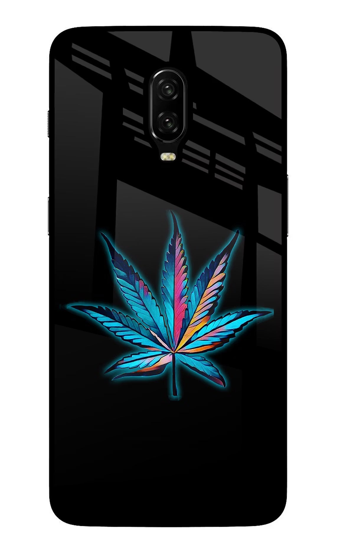 Weed Oneplus 6T Glass Case Back Cover by Casekaro