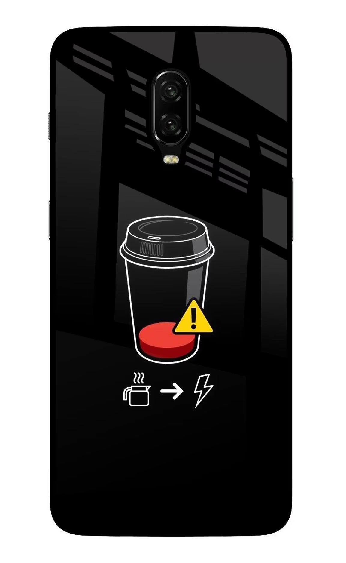 Coffee Oneplus 6T Glass Case Back Cover by Casekaro
