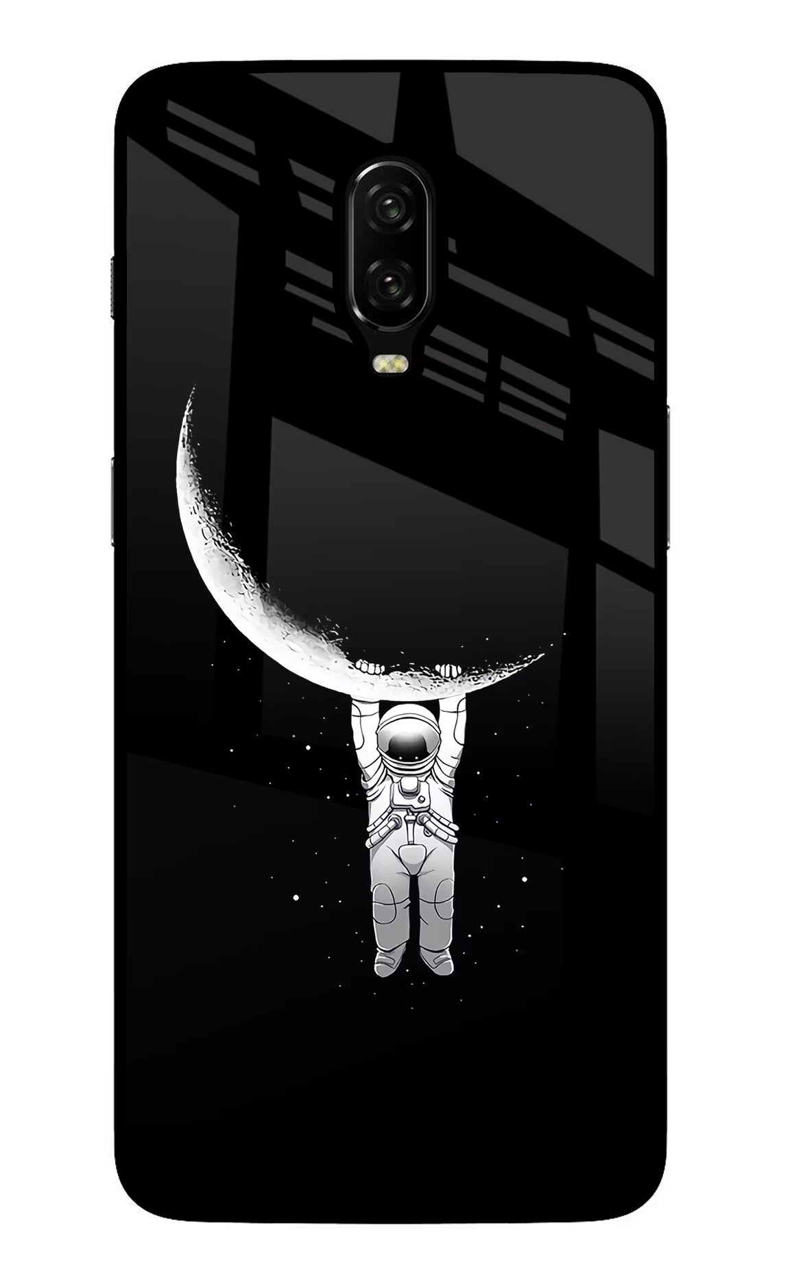Moon Space Oneplus 6T Glass Case Back Cover by Casekaro