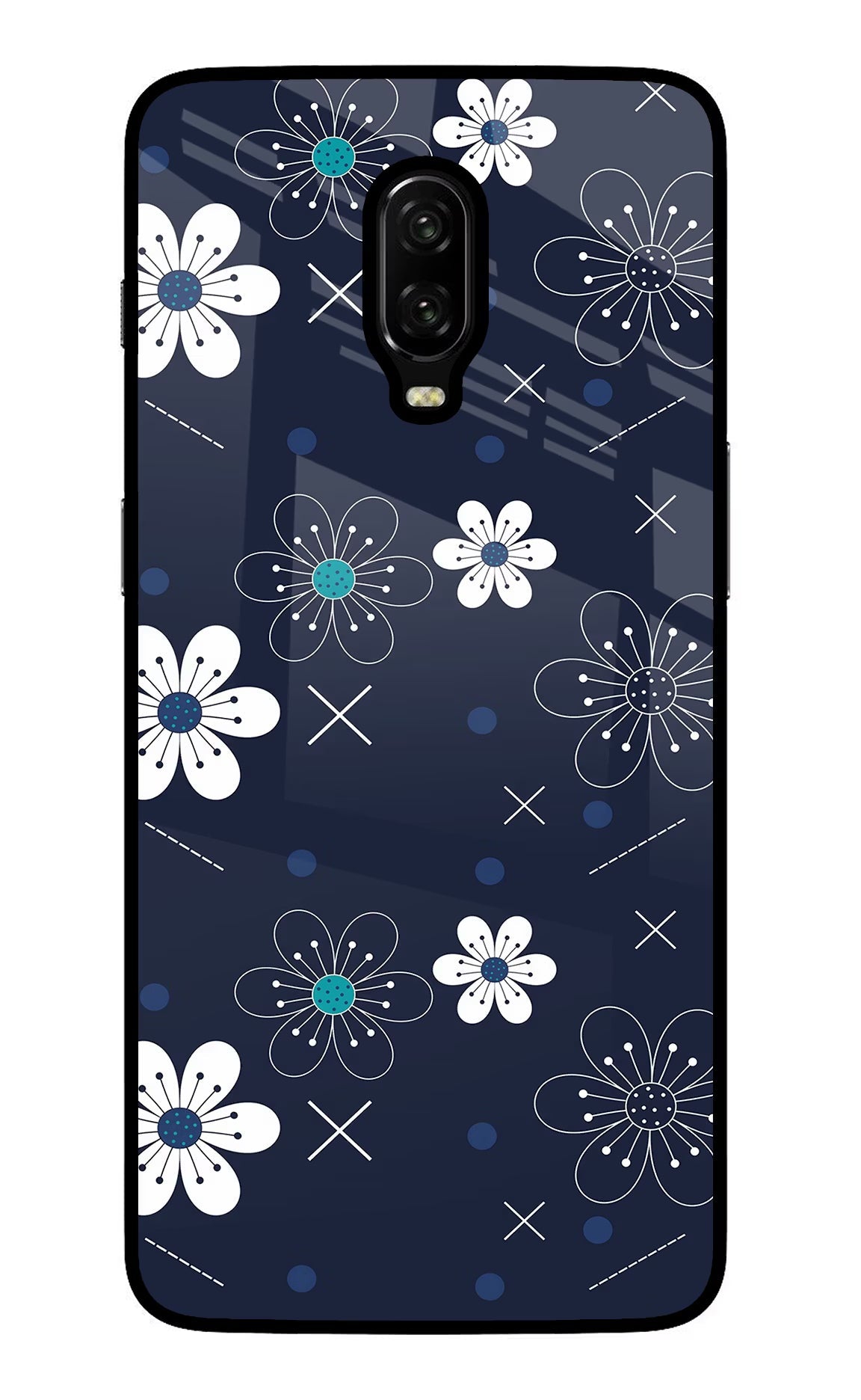 Flowers Oneplus 6T Glass Case Back Cover by Casekaro