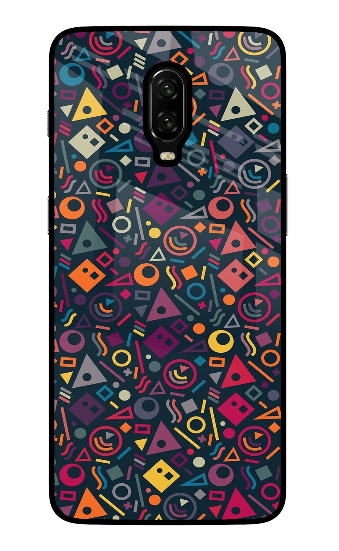 Geometric Abstract Oneplus 6T Glass Case Back Cover by Casekaro