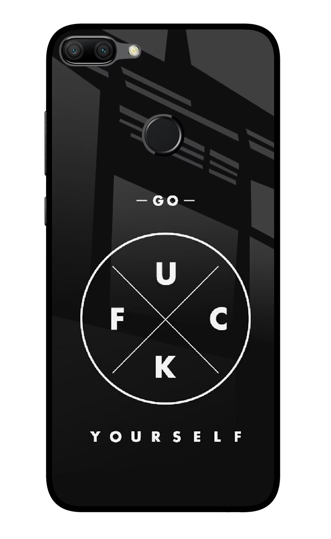 Go Fuck Yourself Honor 9N Glass Case Back Cover by Casekaro