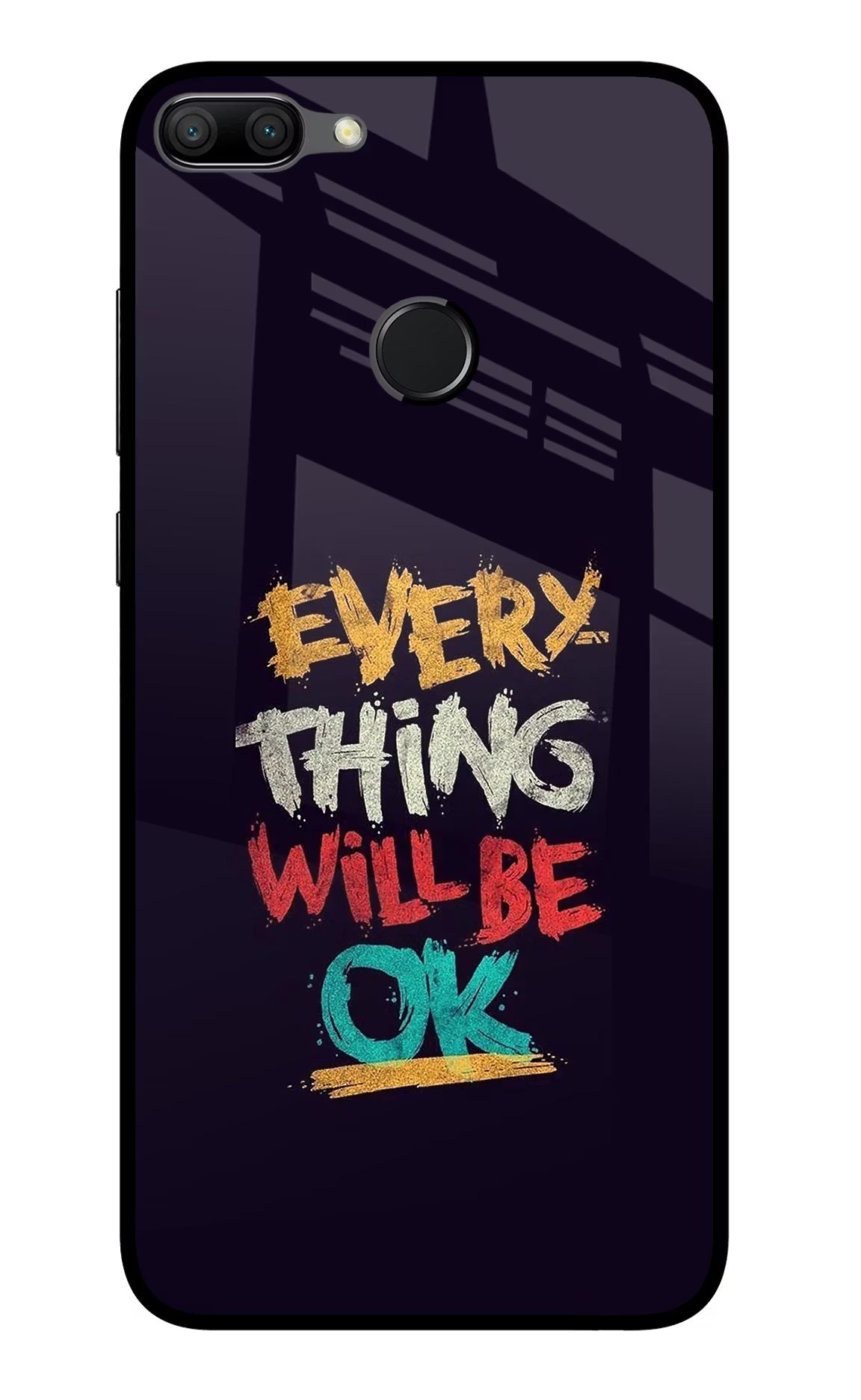Everything Will Be Ok Honor 9N Glass Case Back Cover by Casekaro