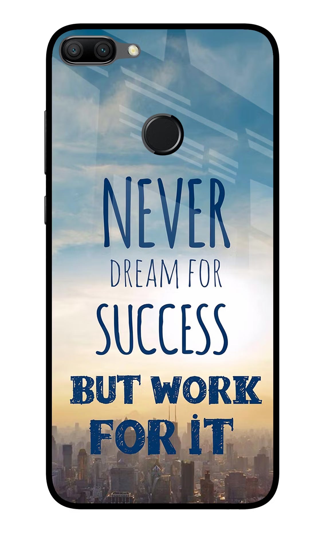 Never Dream For Success But Work For It Honor 9N Glass Case Back Cover by Casekaro