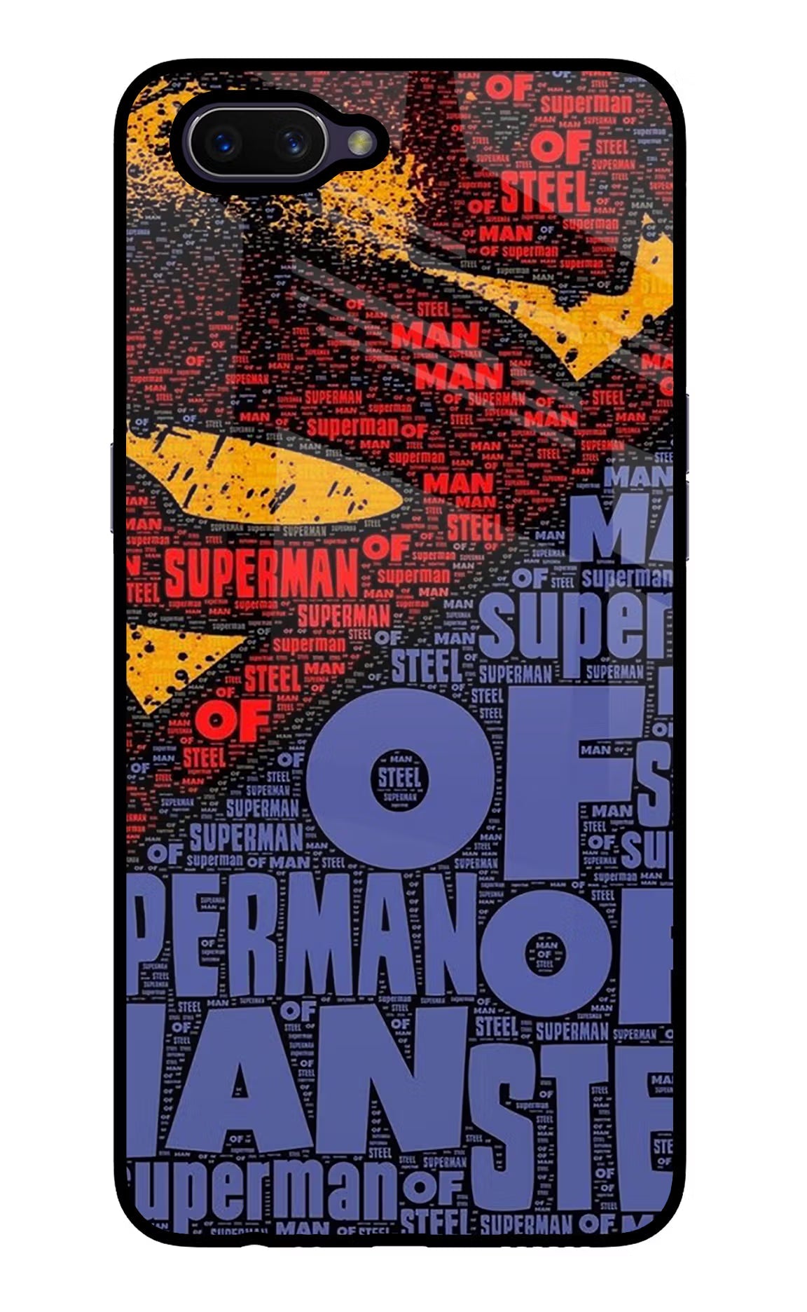 Superman Oppo A3S Glass Case Back Cover by Casekaro