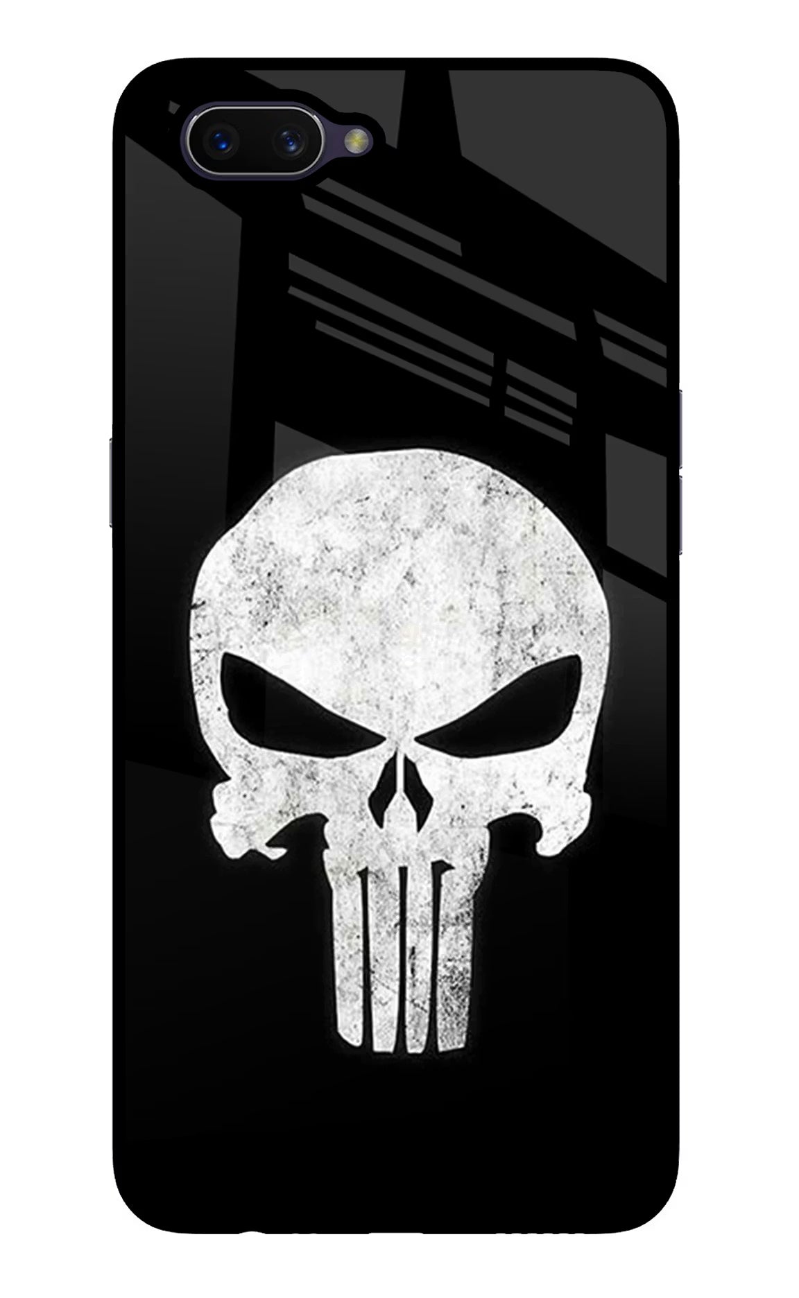Punisher Skull Oppo A3S Glass Case Back Cover by Casekaro