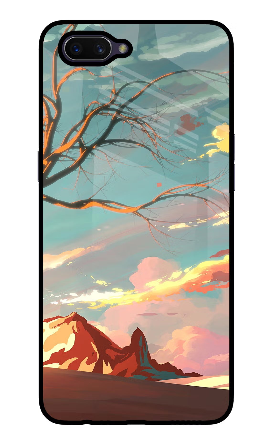 Scenery Oppo A3S Glass Case Back Cover by Casekaro