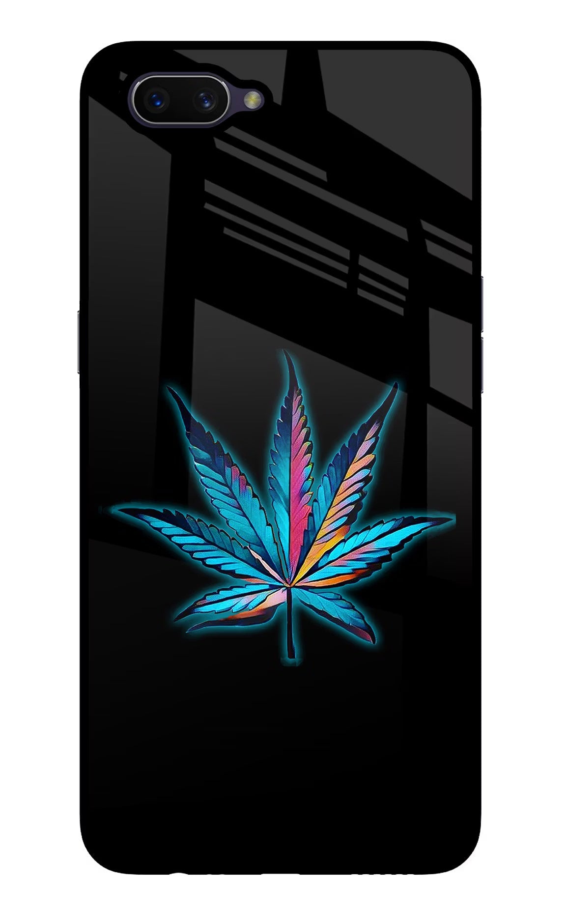 Weed Oppo A3S Glass Case Back Cover by Casekaro
