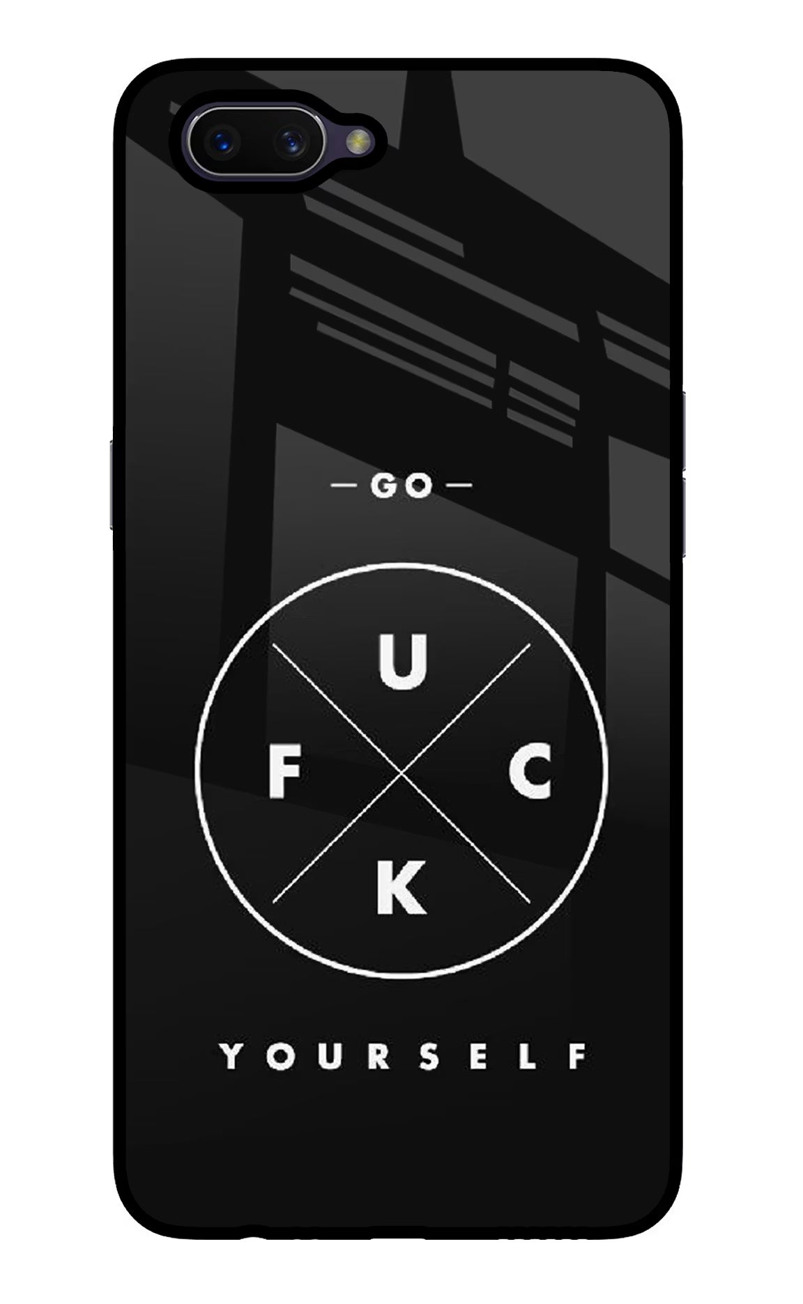Go Fuck Yourself Oppo A3S Glass Case Back Cover by Casekaro
