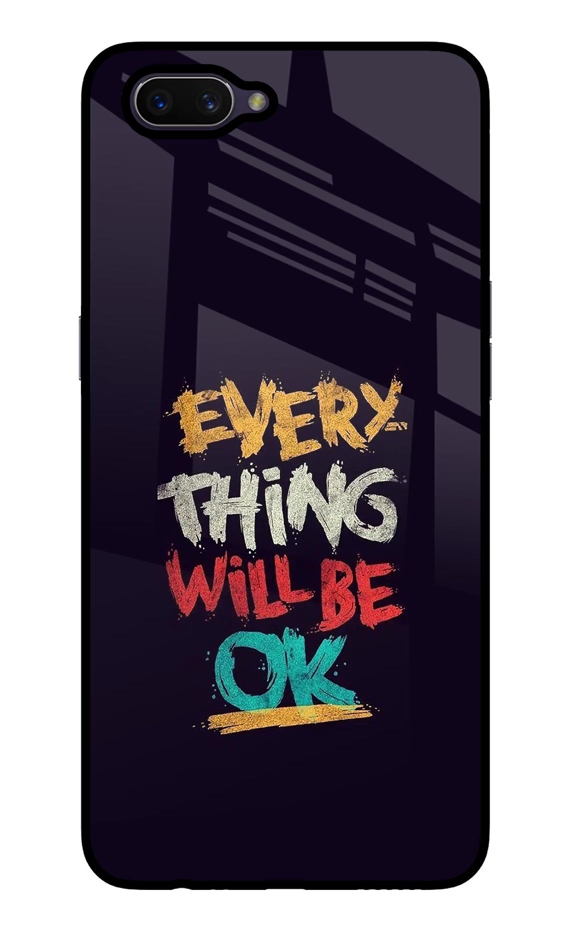 Everything Will Be Ok Oppo A3S Glass Case Back Cover by Casekaro