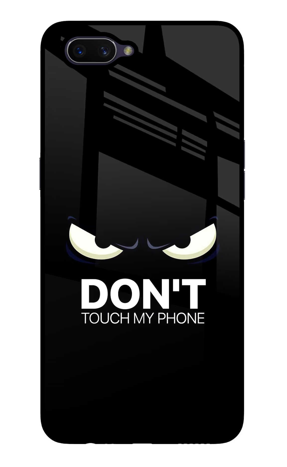 Don'T Touch My Phone Oppo A3S Glass Case Back Cover by Casekaro