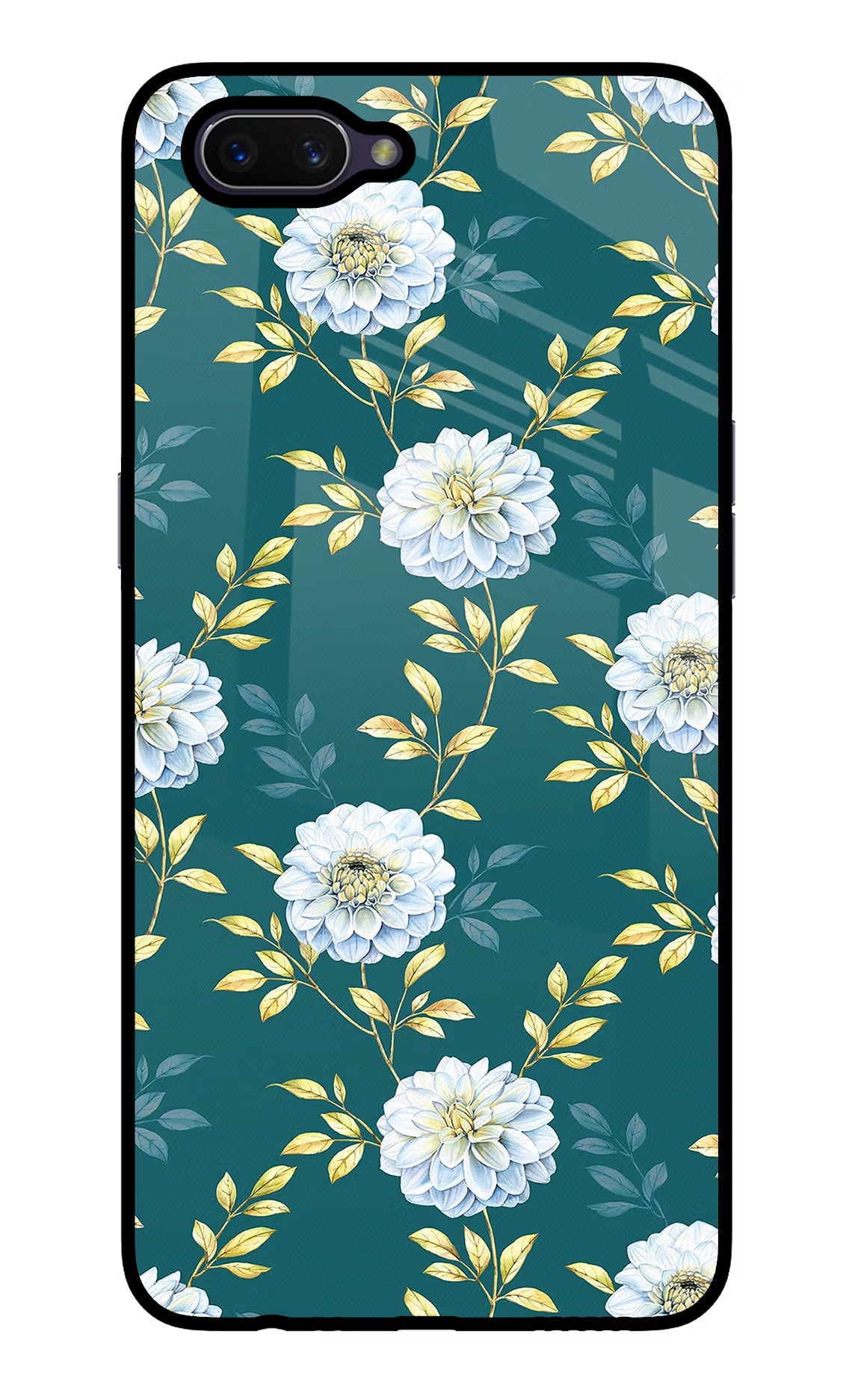 Flowers Oppo A3S Glass Case Back Cover by Casekaro