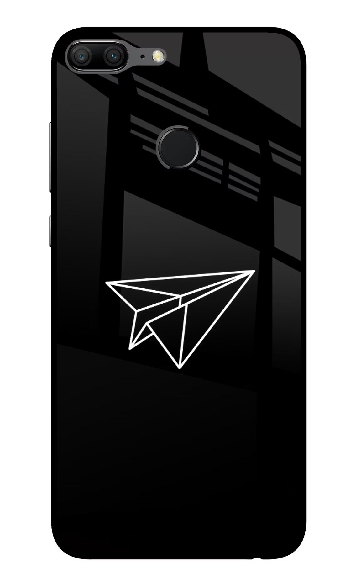 Paper Plane White Honor 9 Lite Glass Case Back Cover by Casekaro