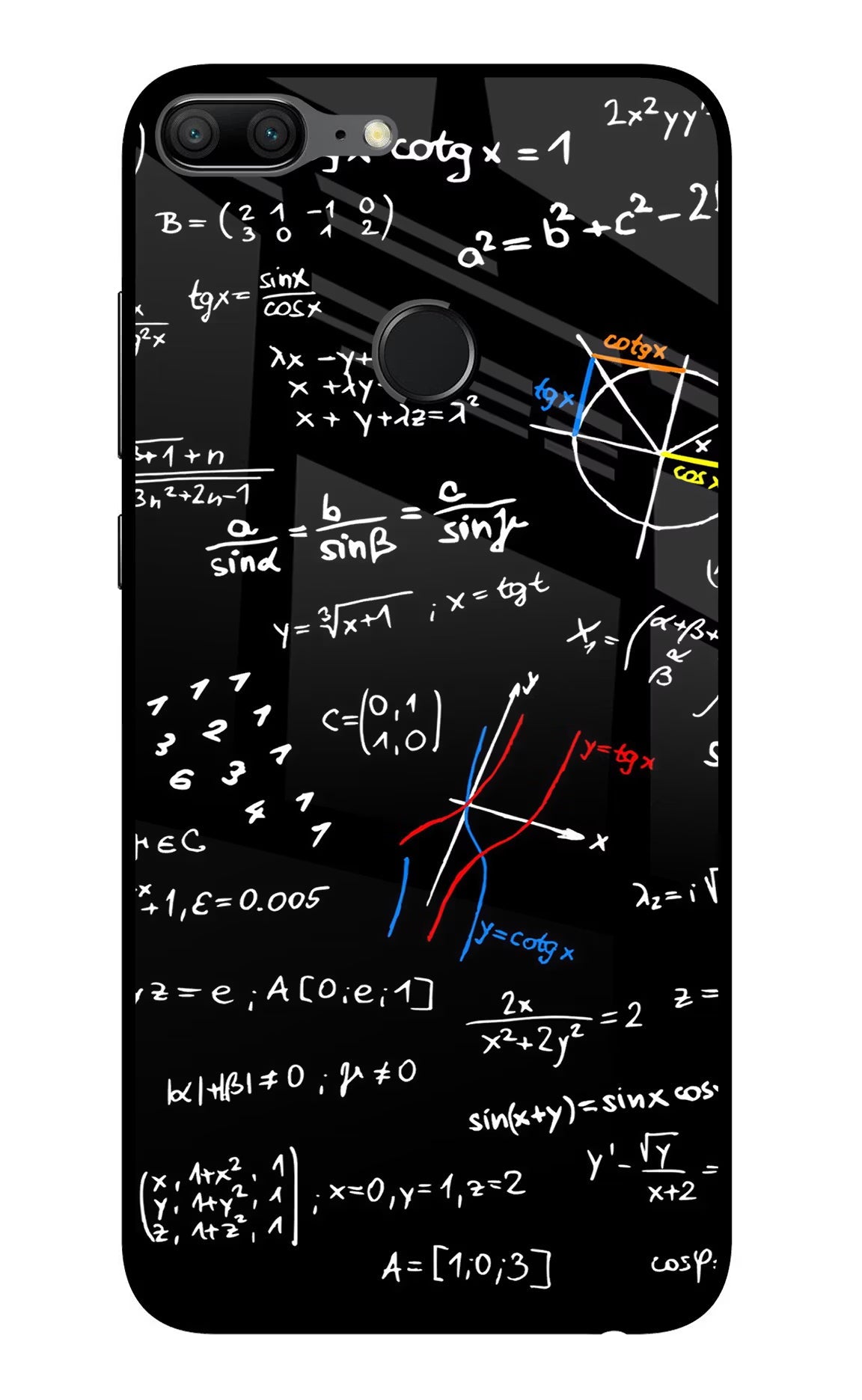 Mathematics Formula Honor 9 Lite Glass Case Back Cover by Casekaro