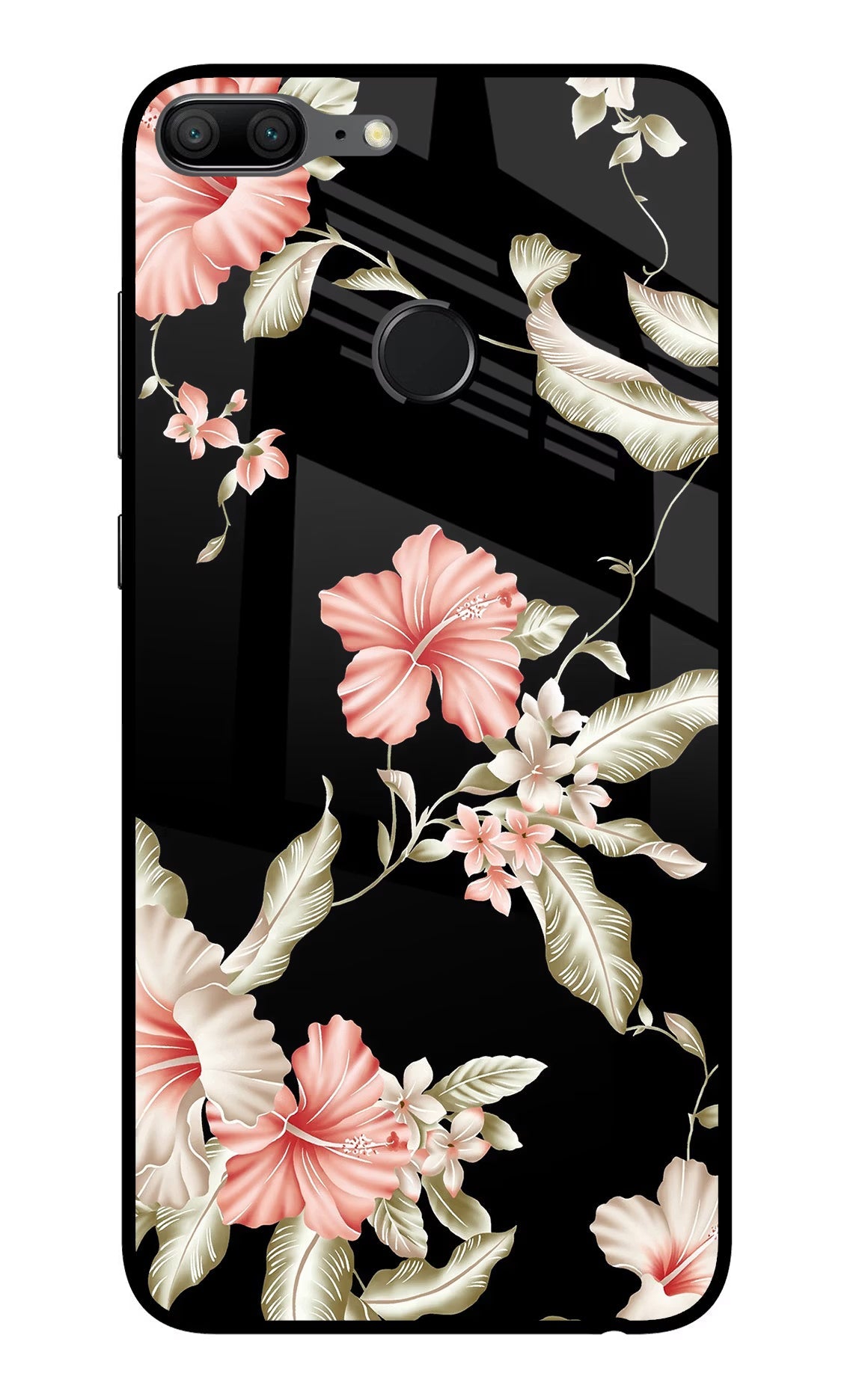 Flowers Honor 9 Lite Glass Case Back Cover by Casekaro