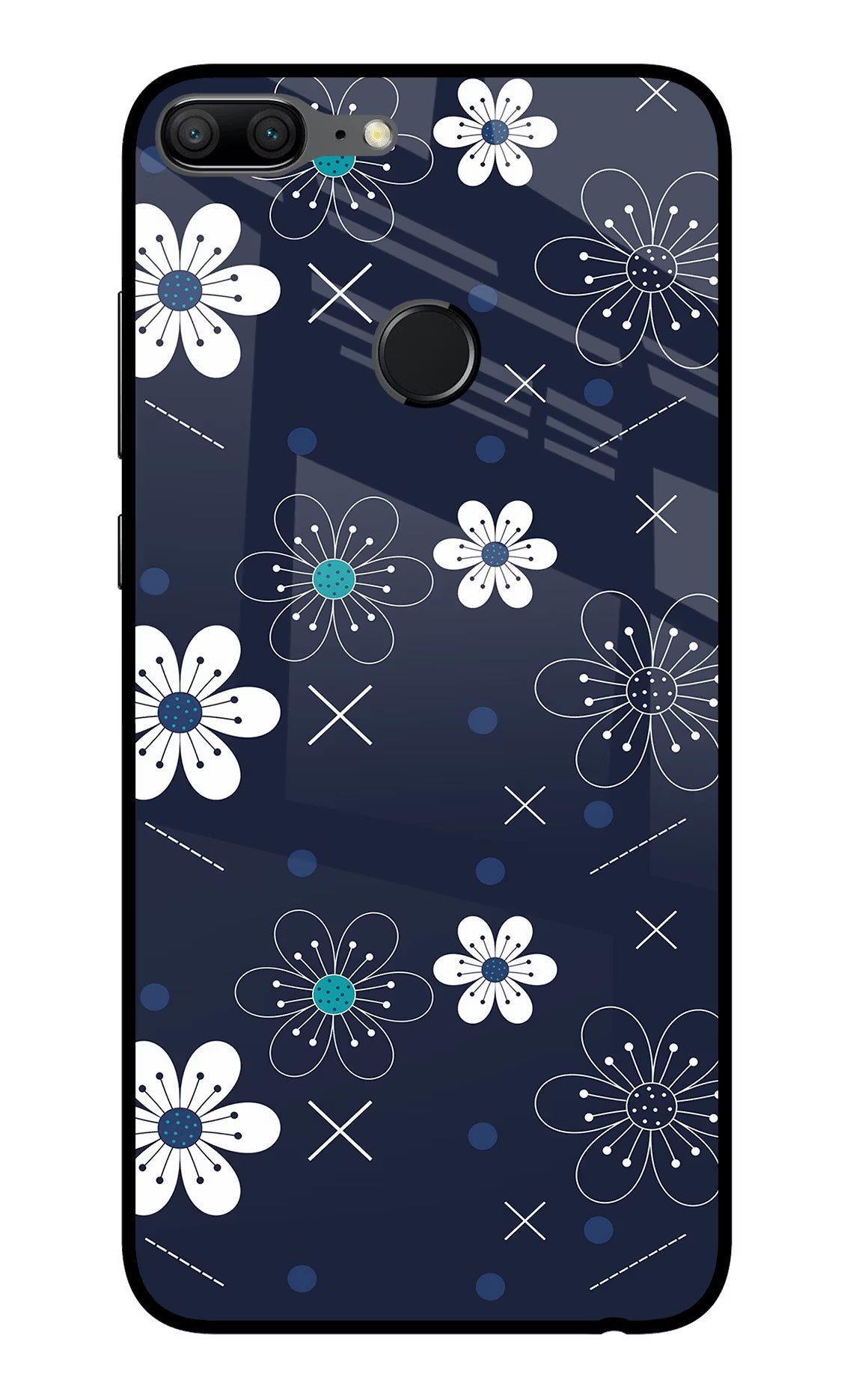 Flowers Honor 9 Lite Glass Case Back Cover by Casekaro