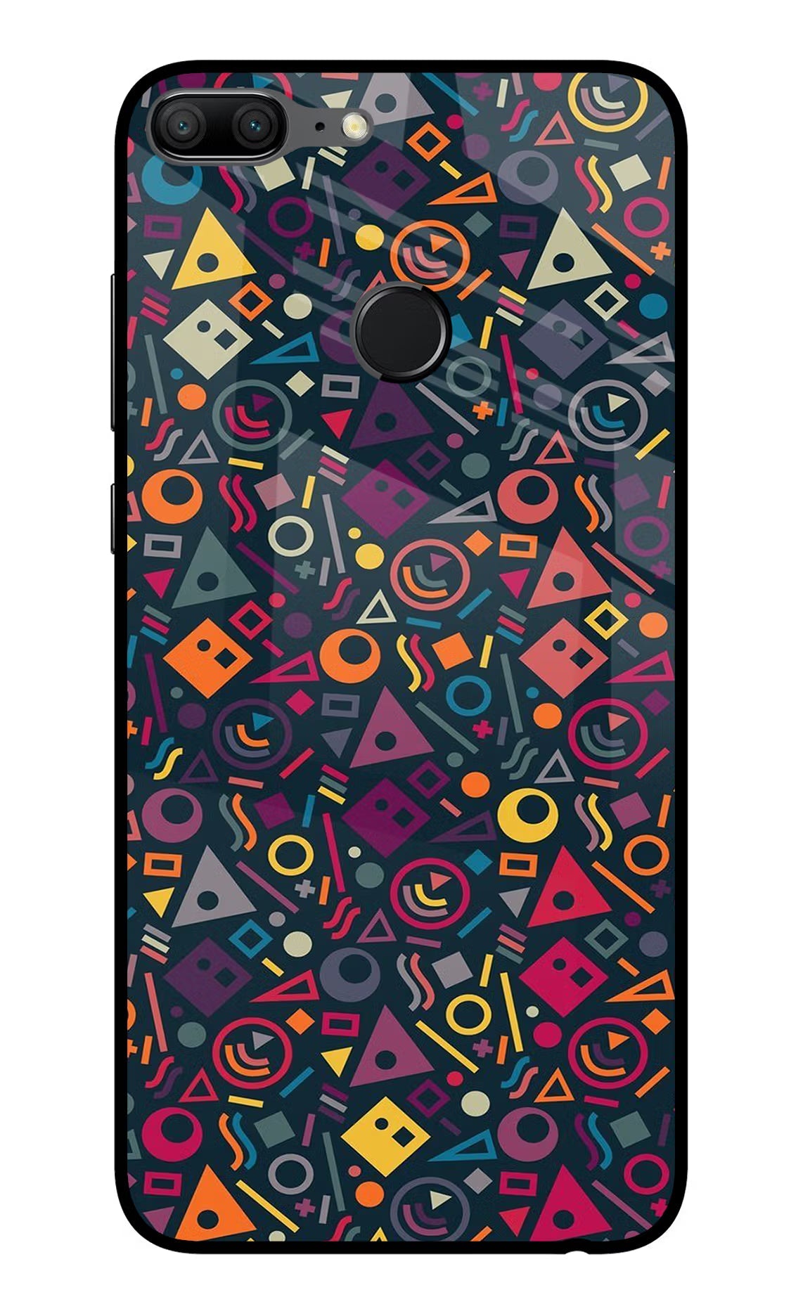 Geometric Abstract Honor 9 Lite Glass Case Back Cover by Casekaro