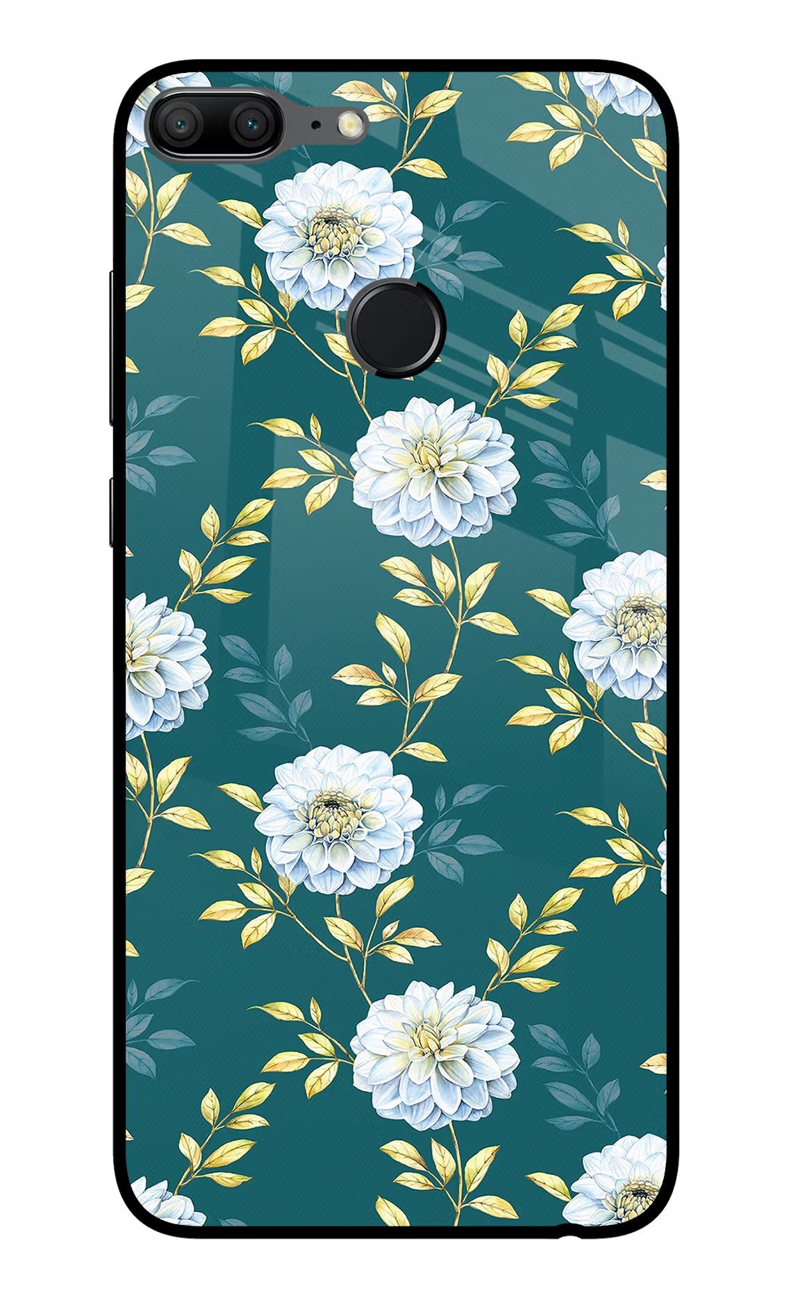 Flowers Honor 9 Lite Glass Case Back Cover by Casekaro