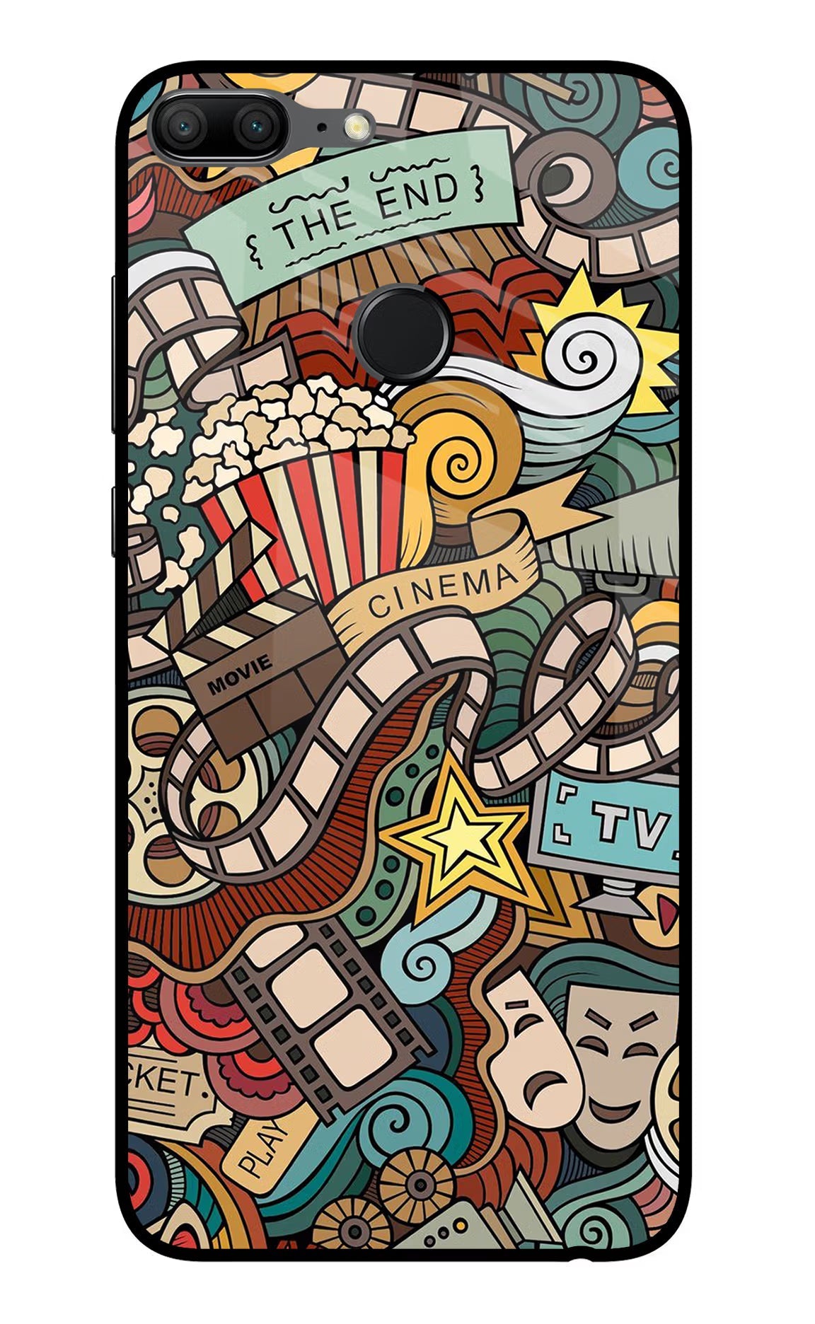 Cinema Abstract Honor 9 Lite Glass Case Back Cover by Casekaro