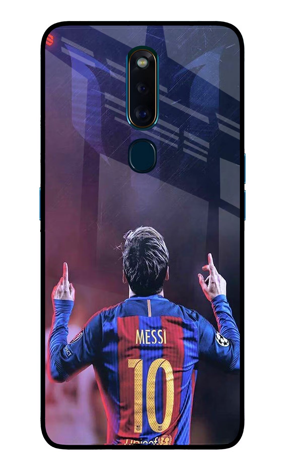 Messi Oppo F11 Pro Glass Case Back Cover by Casekaro