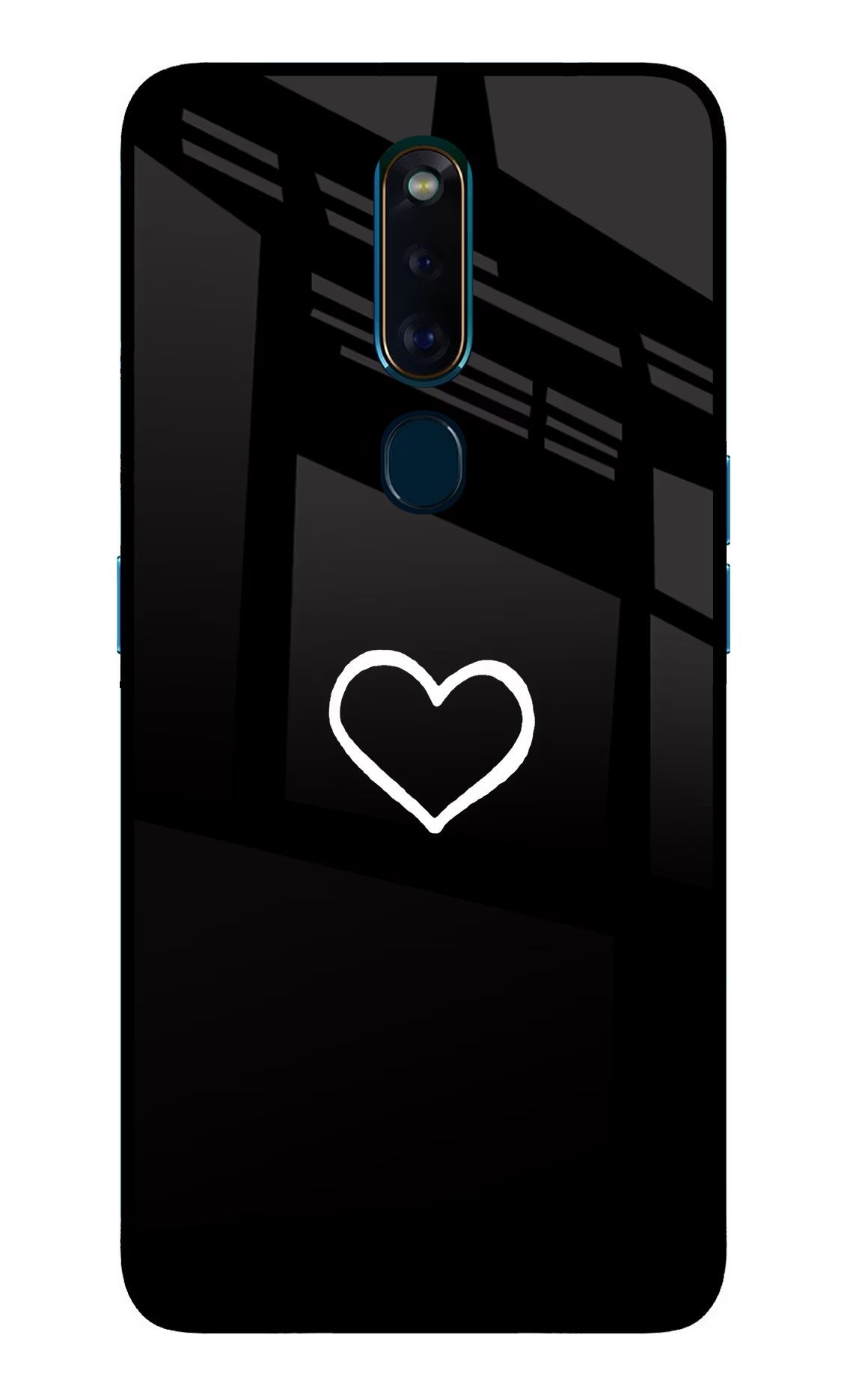 Heart Oppo F11 Pro Glass Case Back Cover by Casekaro