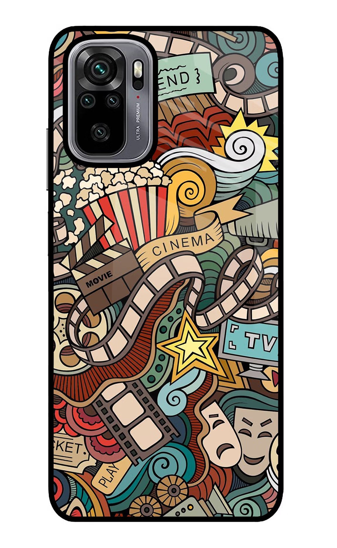 Cinema Abstract Redmi Note 10/10S Glass Case Back Cover by Casekaro