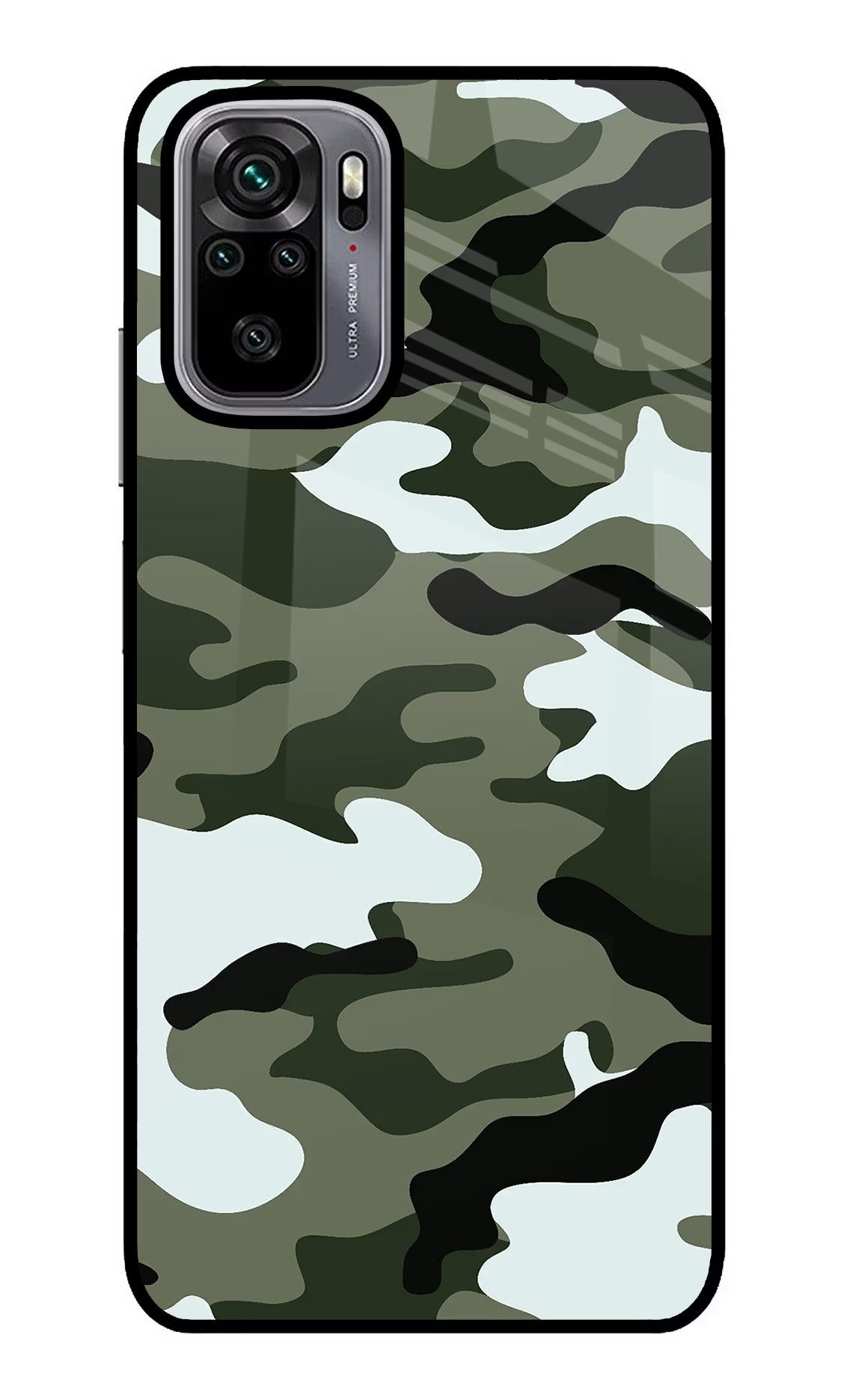 Camouflage Redmi Note 10/10S Glass Case Back Cover by Casekaro