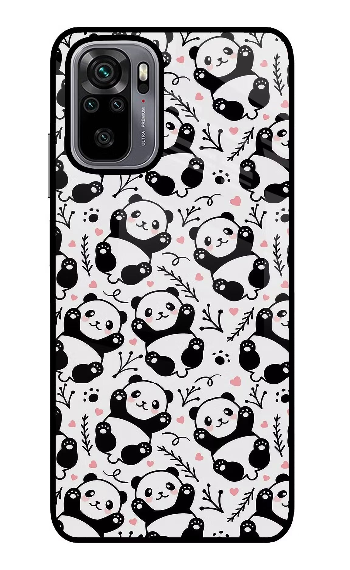 Cute Panda Redmi Note 10/10S Glass Case Back Cover by Casekaro
